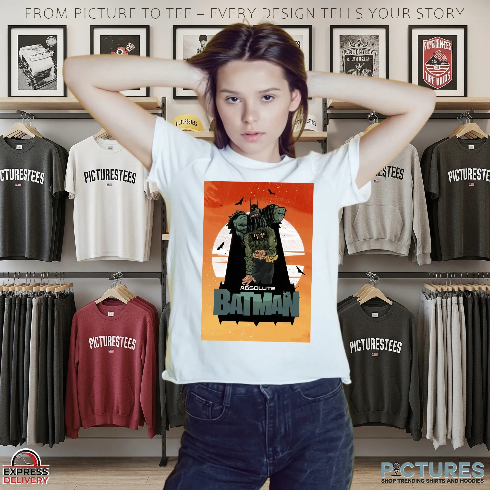 Absolute Batman Police Ice Graphic T Shirt