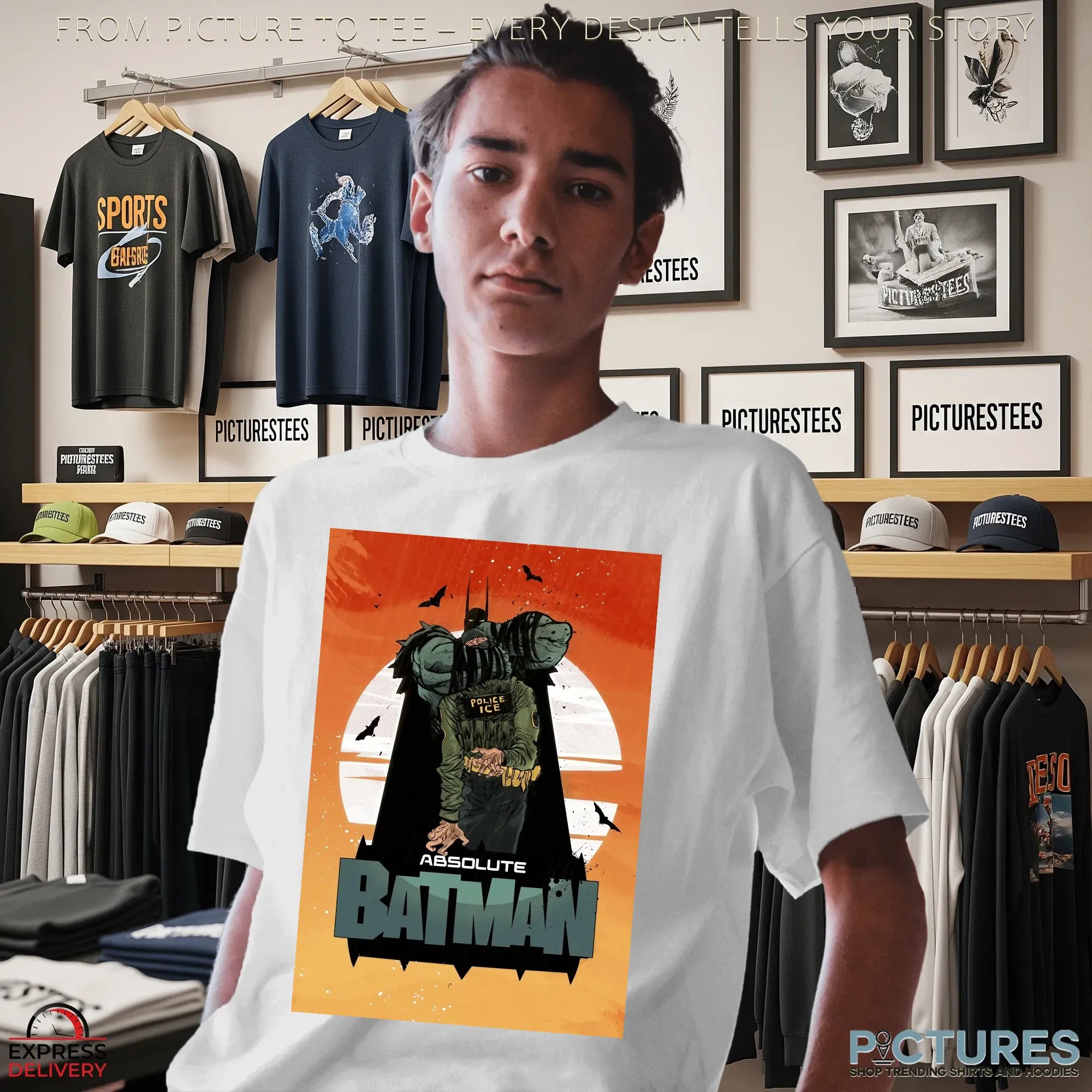 Absolute Batman Police Ice Graphic T Shirt Absolute Batman Police Ice Graphic T Shirt