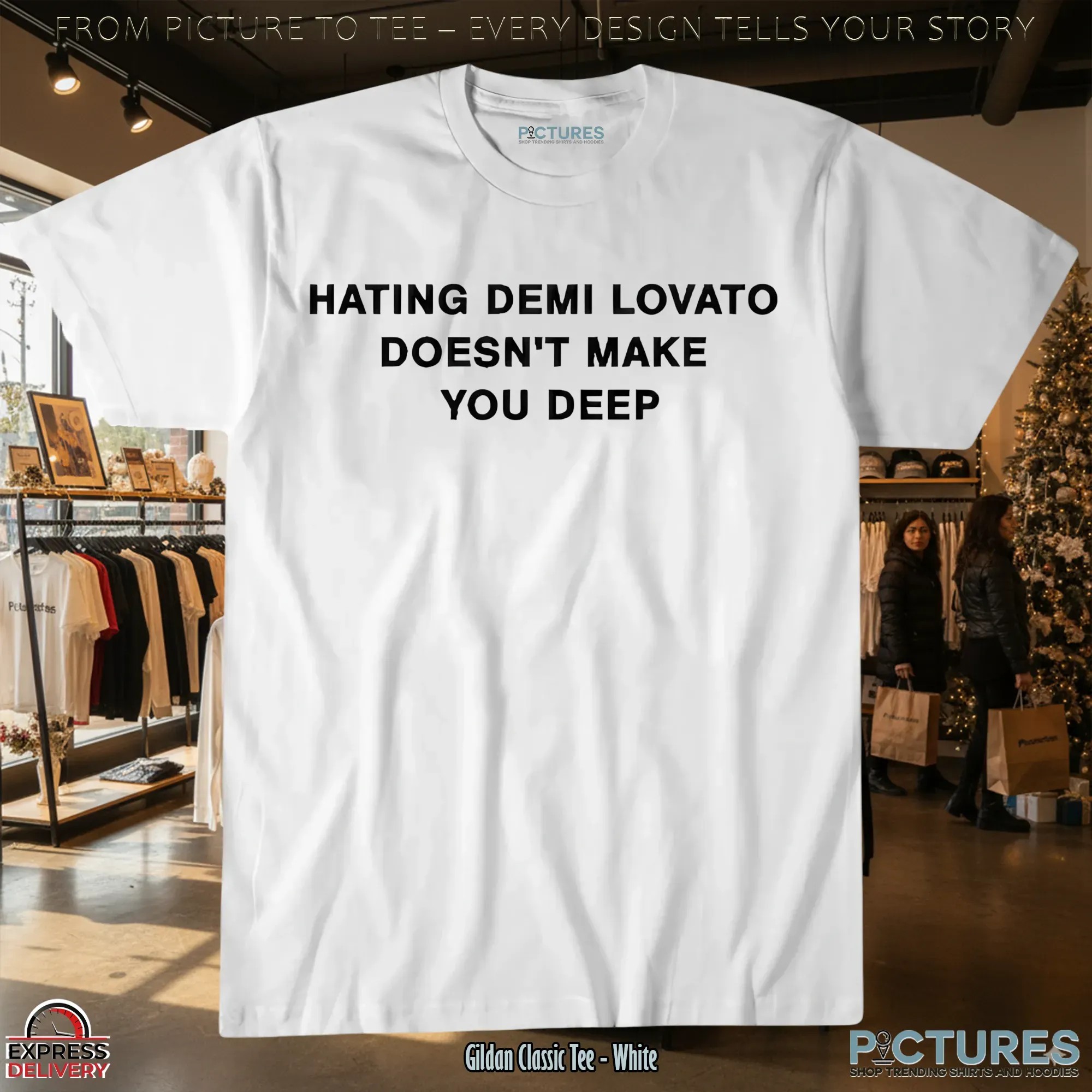 Addison Rae Wearing Hating Demi Lovato Doesn't Make You Deep T Shirt