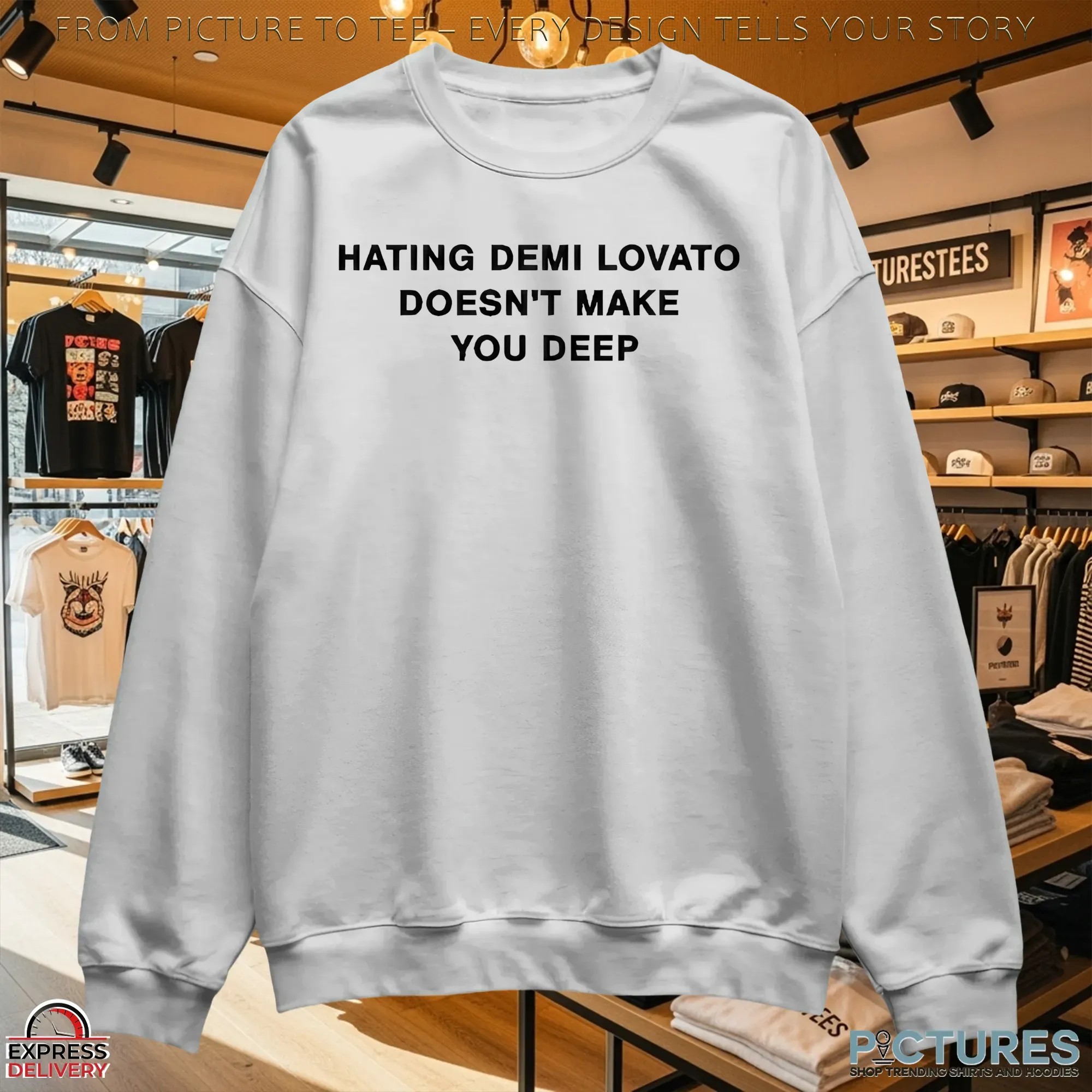 Addison Rae Wearing Hating Demi Lovato Doesn't Make You Deep T Shirt