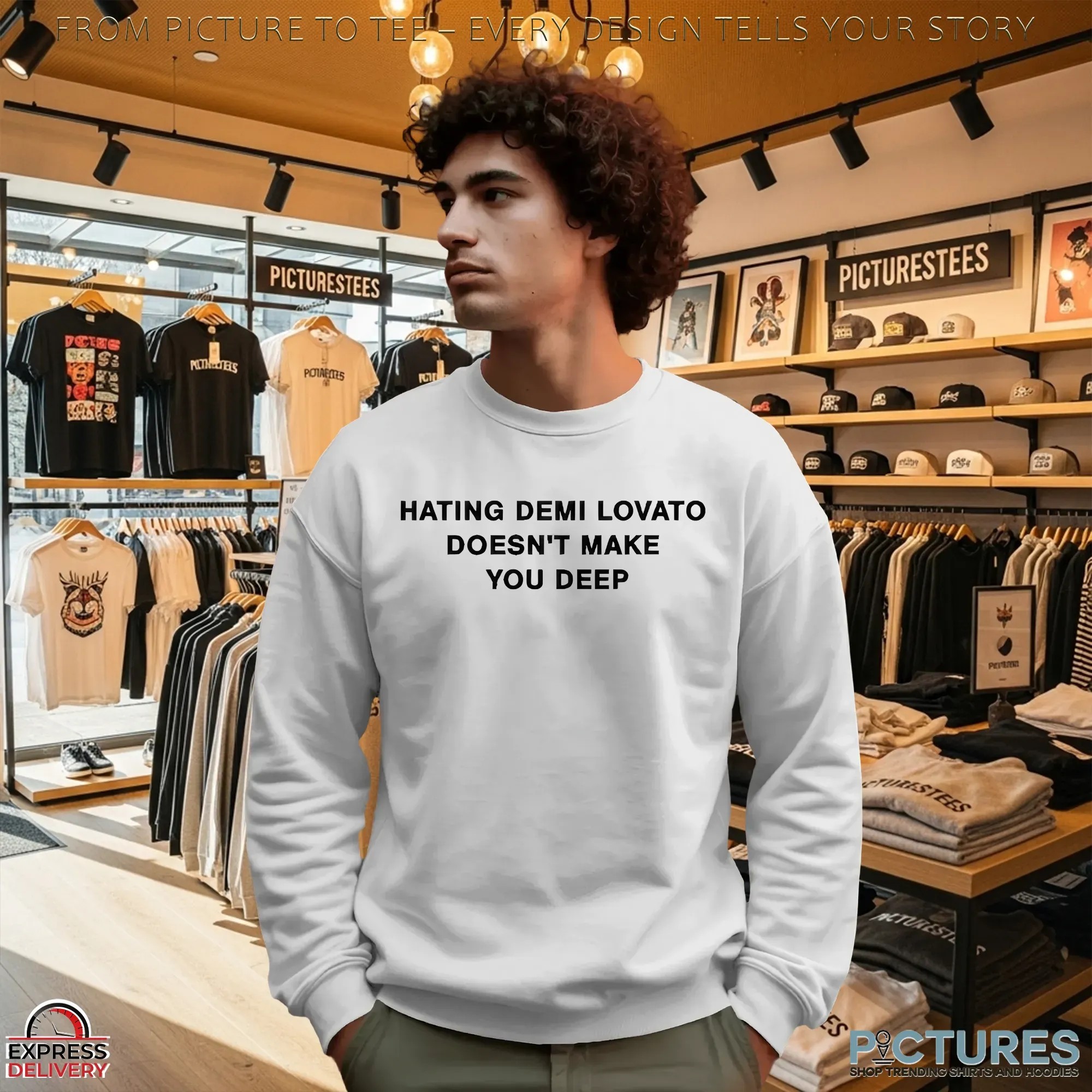 Addison Rae Wearing Hating Demi Lovato Doesn't Make You Deep T Shirt