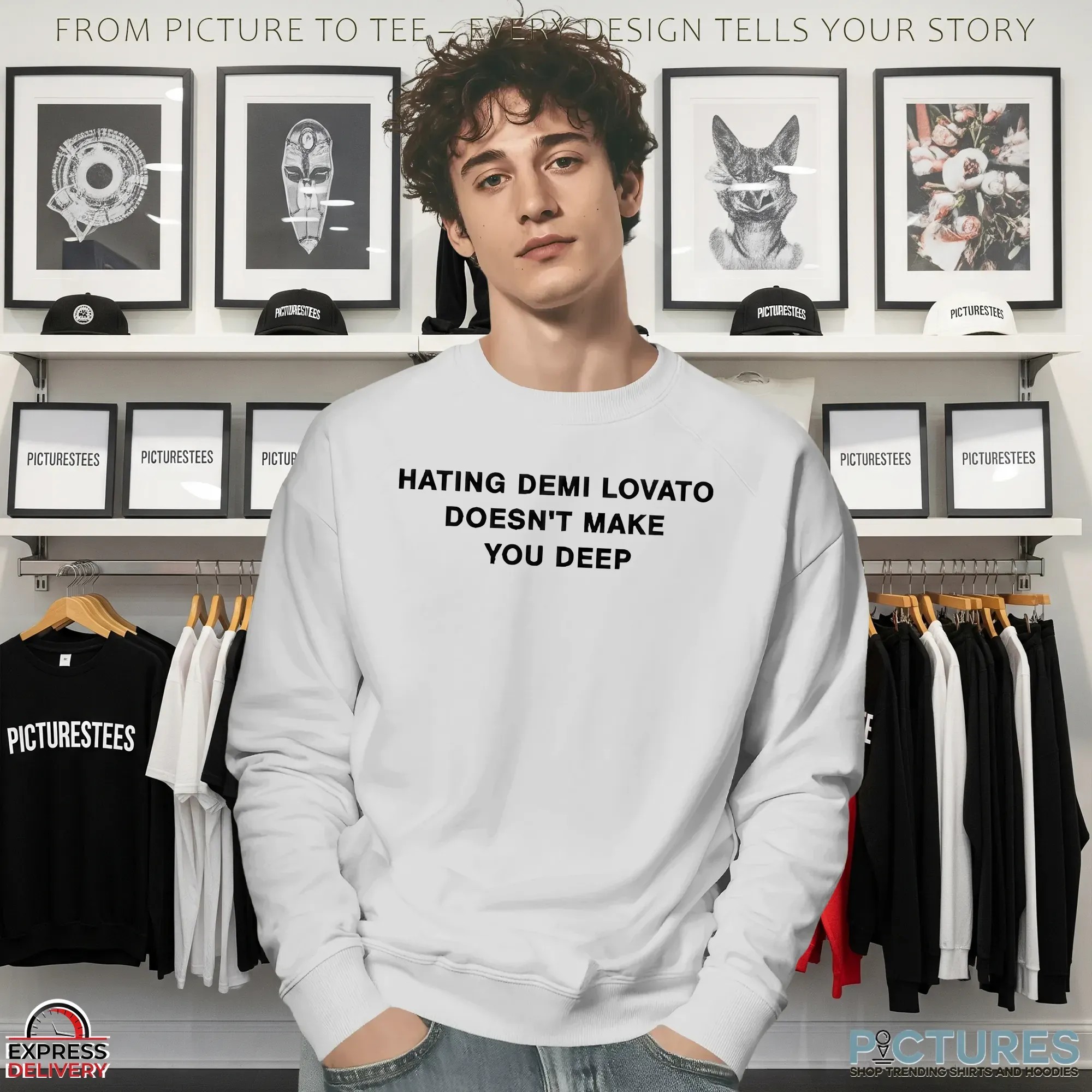 Addison Rae Wearing Hating Demi Lovato Doesn't Make You Deep T Shirt