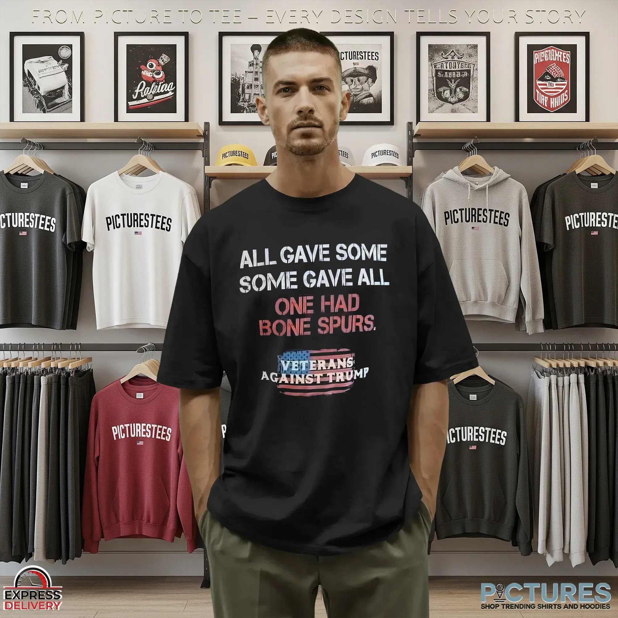 All Gave Some Some Gave All One Had Bone Spurs. Veterans Against Trump T Shirt