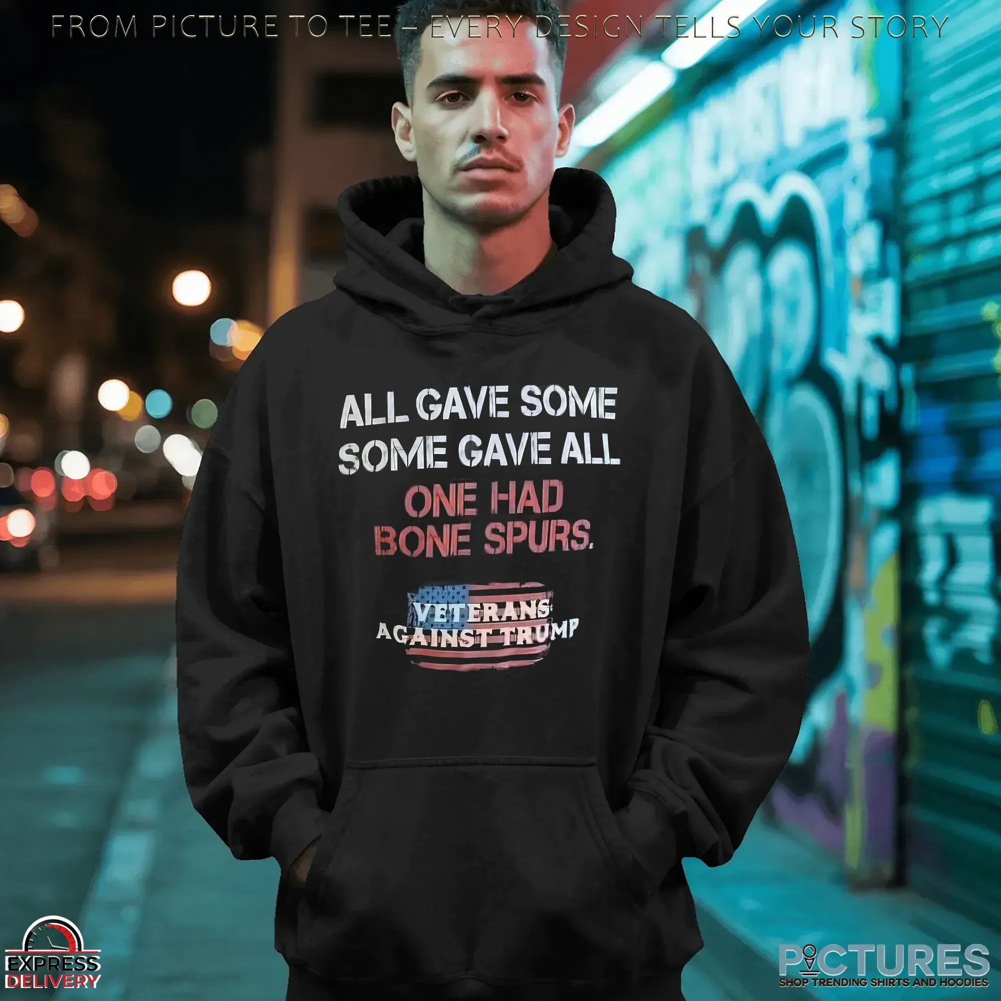 All Gave Some Some Gave All One Had Bone Spurs. Veterans Against Trump T Shirt