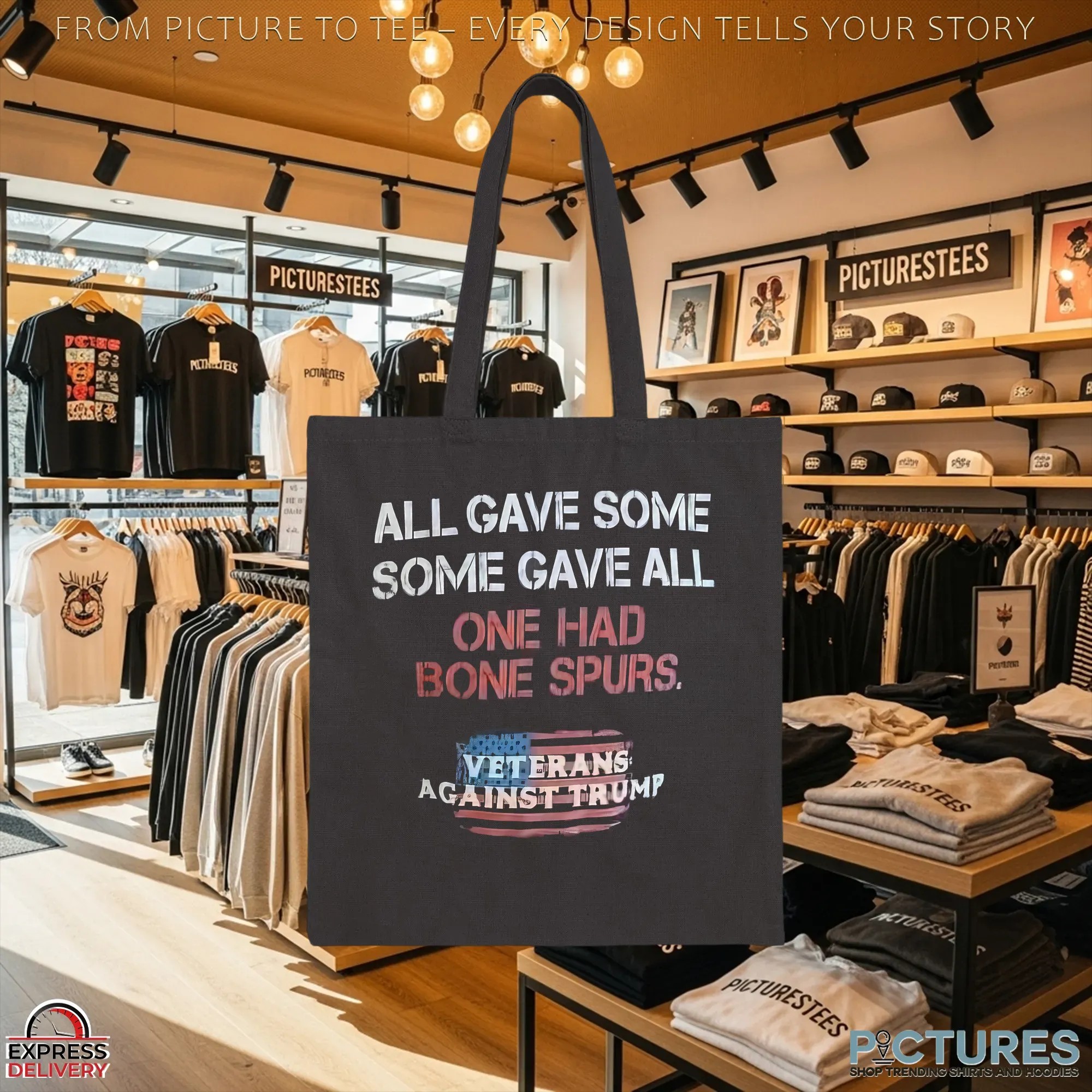All Gave Some Some Gave All One Had Bone Spurs. Veterans Against Trump T Shirt