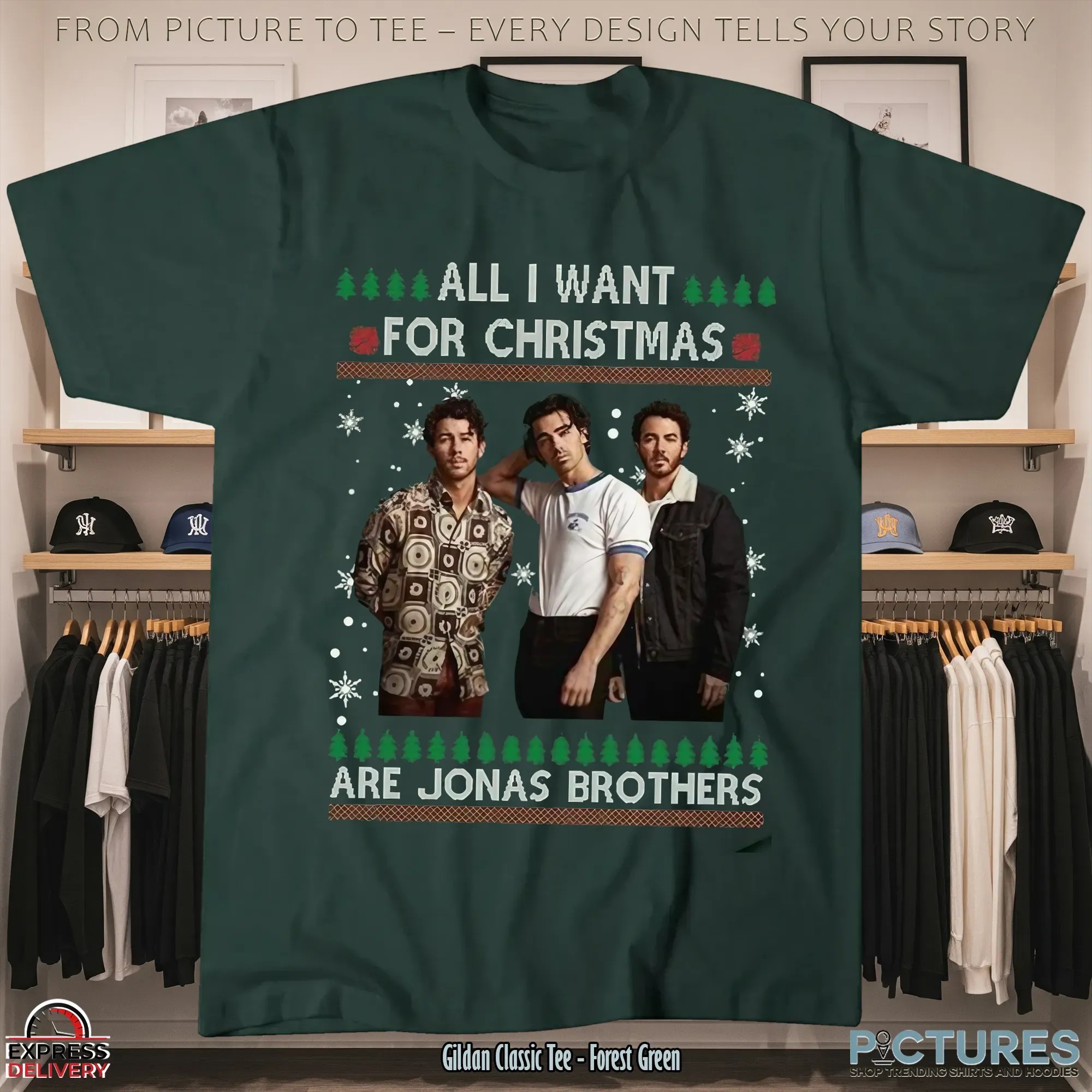 All I Want For Xmas Are Jonas Brothers Ugly Christmas T Shirt