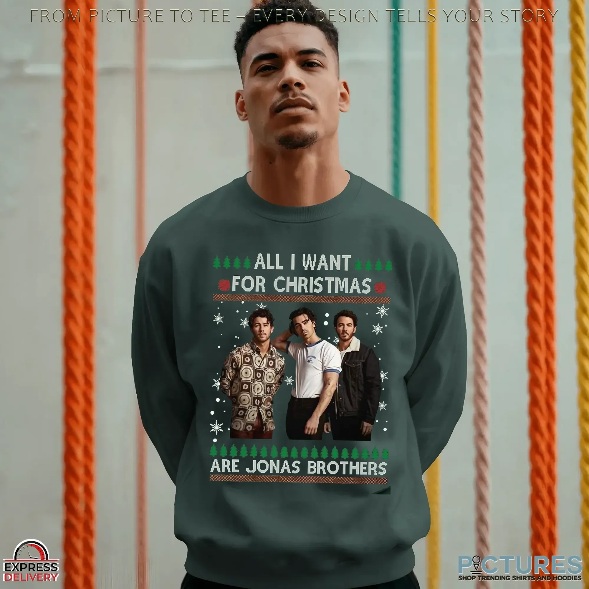 All I Want For Xmas Are Jonas Brothers Ugly Christmas T Shirt