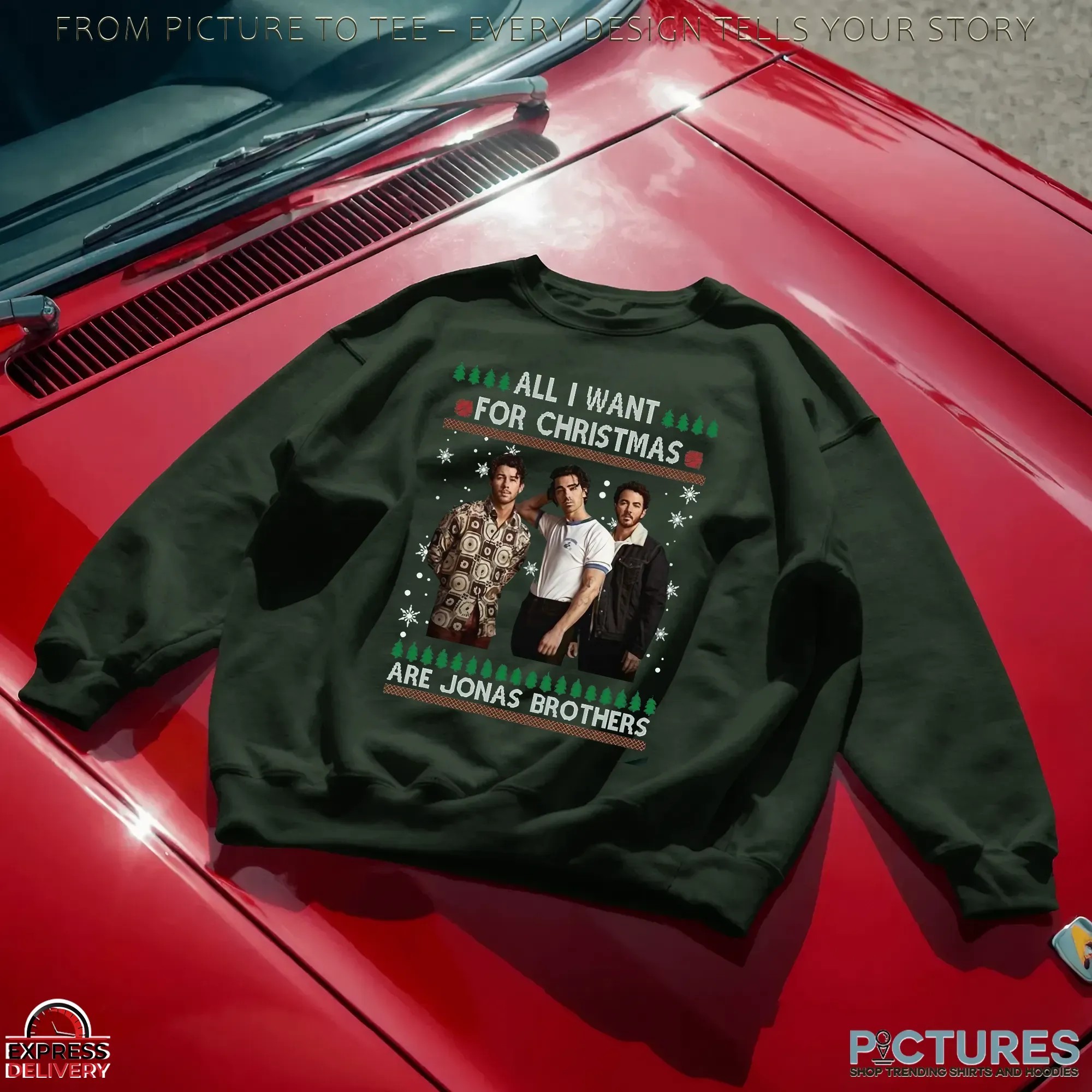 All I Want For Xmas Are Jonas Brothers Ugly Christmas T Shirt