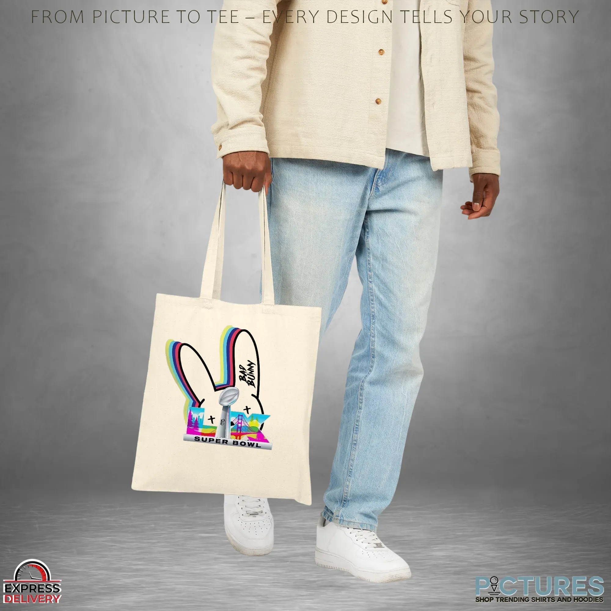 Bad Bunny Super Bowl LX 2026 Bunny Rainbow Logo T Shirt