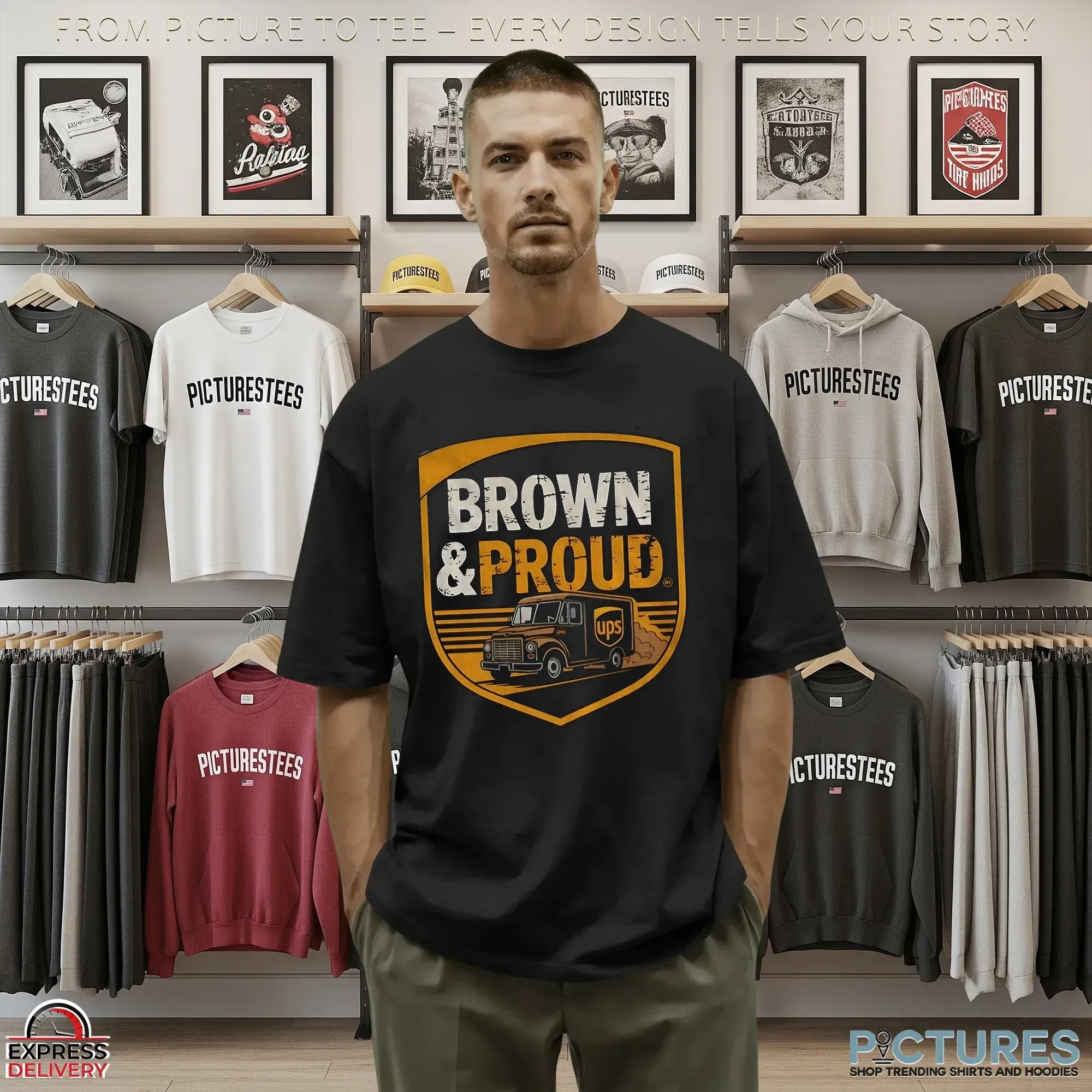 Brown And Proud Ups Driver Pride Logo T Shirt