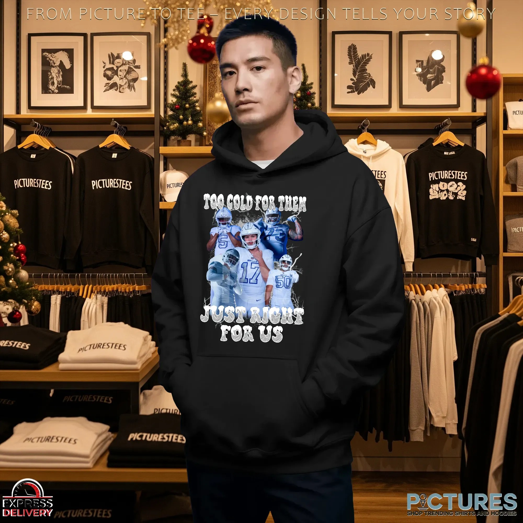Buffalo Bills Too Cold For Them Just Right For Us Vintage Bootleg T Shirt