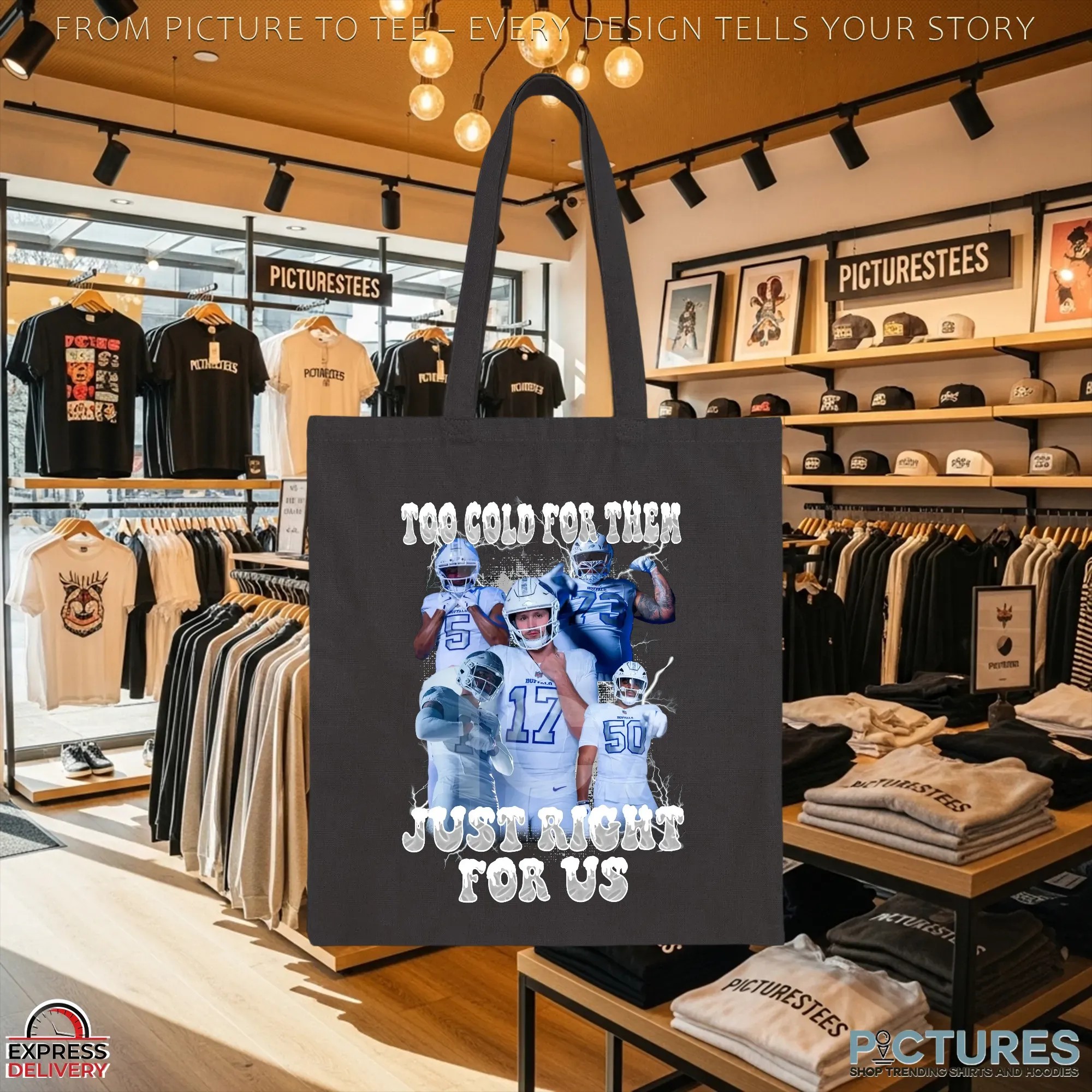 Buffalo Bills Too Cold For Them Just Right For Us Vintage Bootleg T Shirt