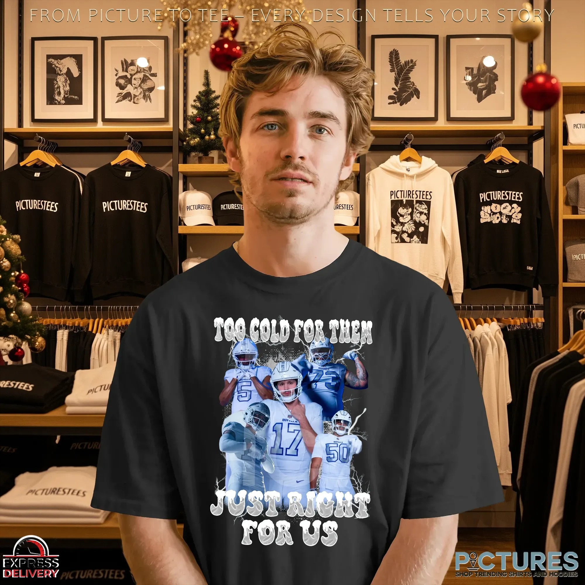 Buffalo Bills Too Cold For Them Just Right For Us Vintage Bootleg T Shirt