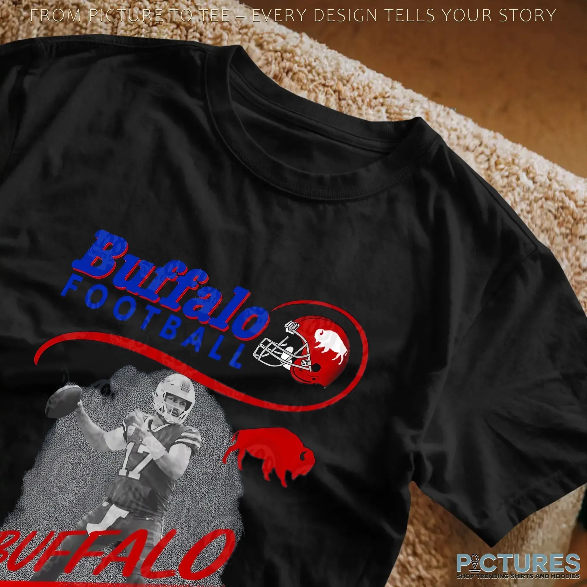 Buffalo Football Vintage 1960 Retro Quarterback Graphic T Shirt