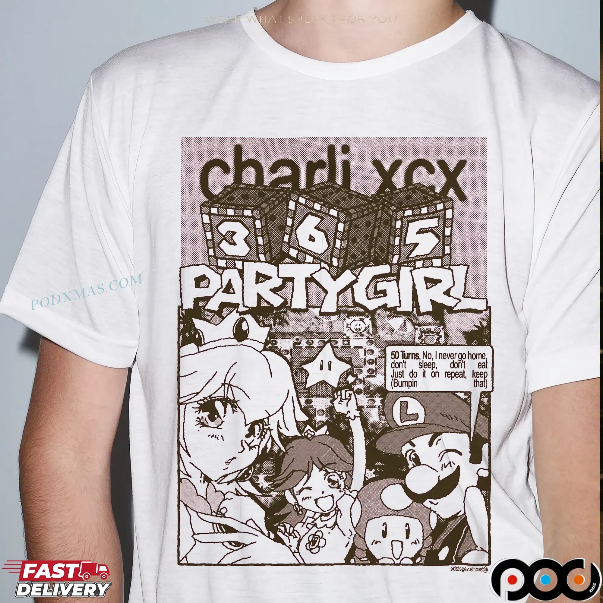 Charli XCX 365 Party Girl Mario T Shirt