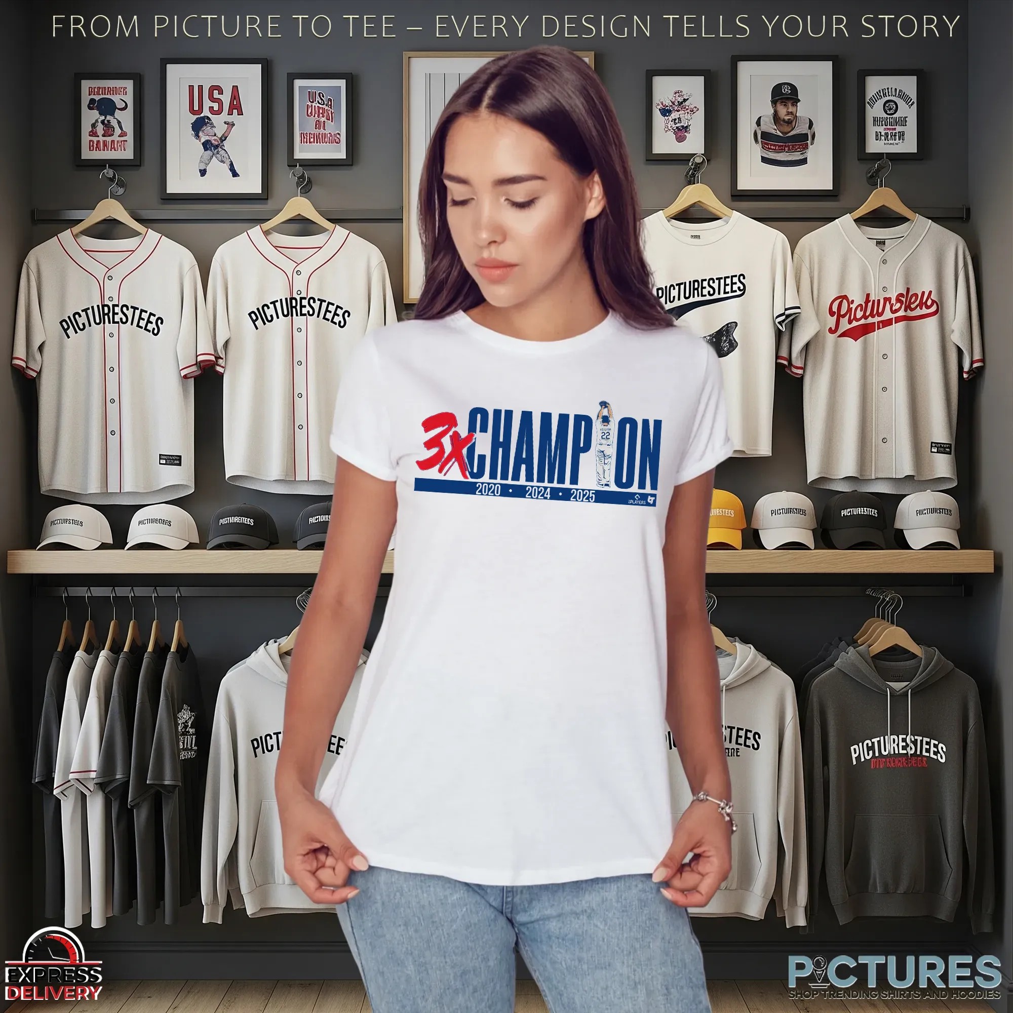 Clayton Kershaw 3X Three-Time Champion LA Dodgers 2020 2024 2025 T Shirt