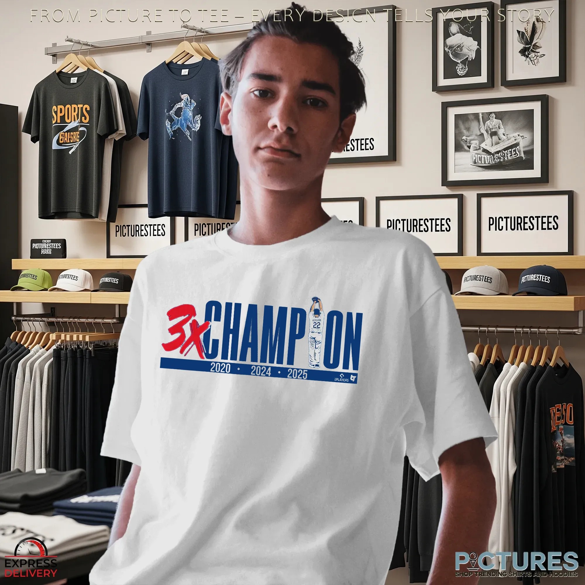 Clayton Kershaw 3X Three-Time Champion LA Dodgers 2020 2024 2025 T Shirt