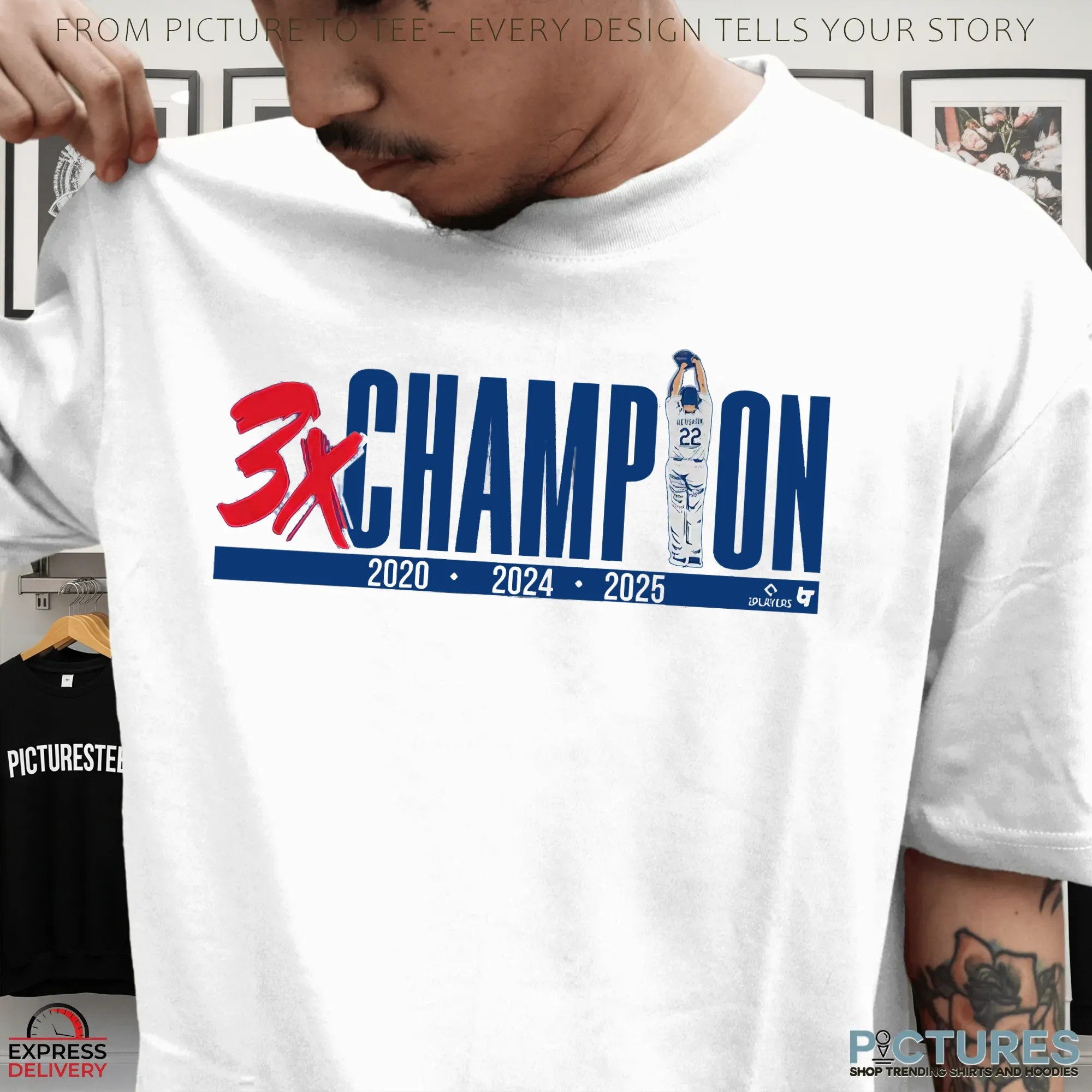 Clayton Kershaw 3X Three-Time Champion LA Dodgers 2020 2024 2025 T Shirt