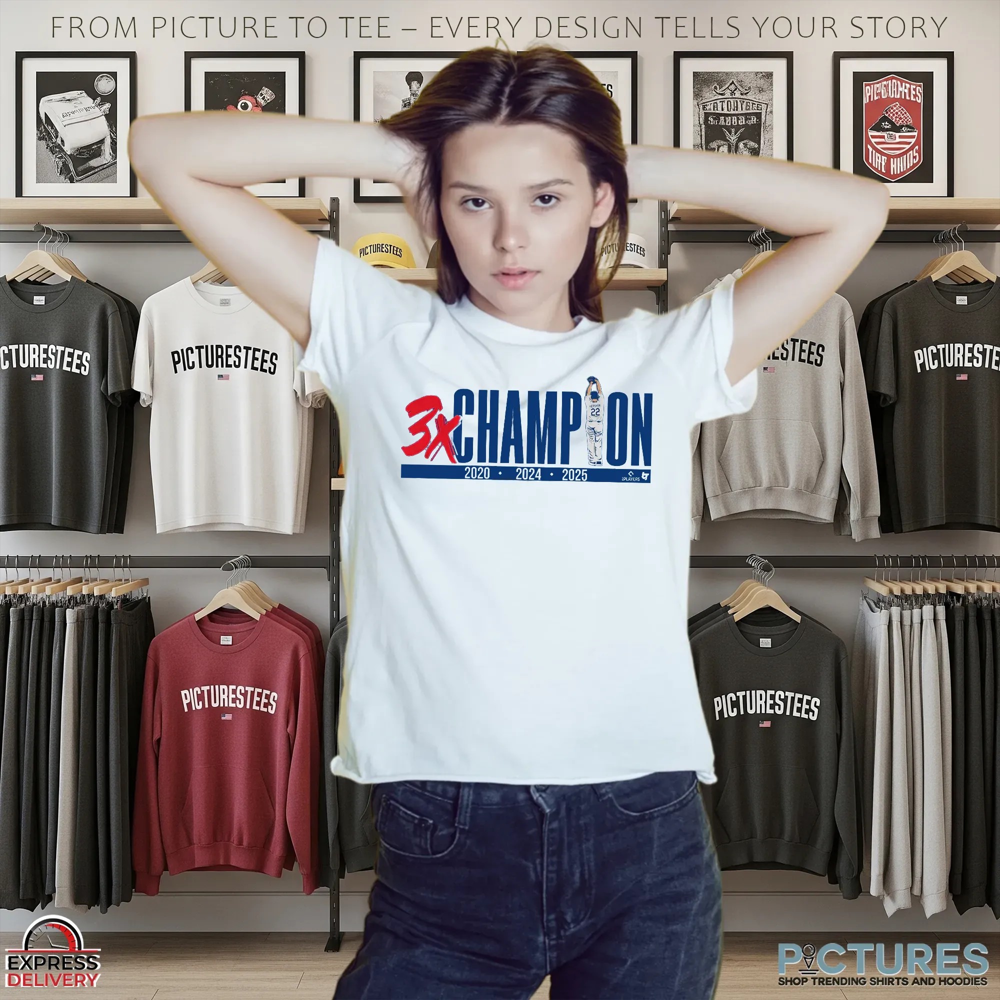 Clayton Kershaw 3X Three-Time Champion LA Dodgers 2020 2024 2025 T Shirt