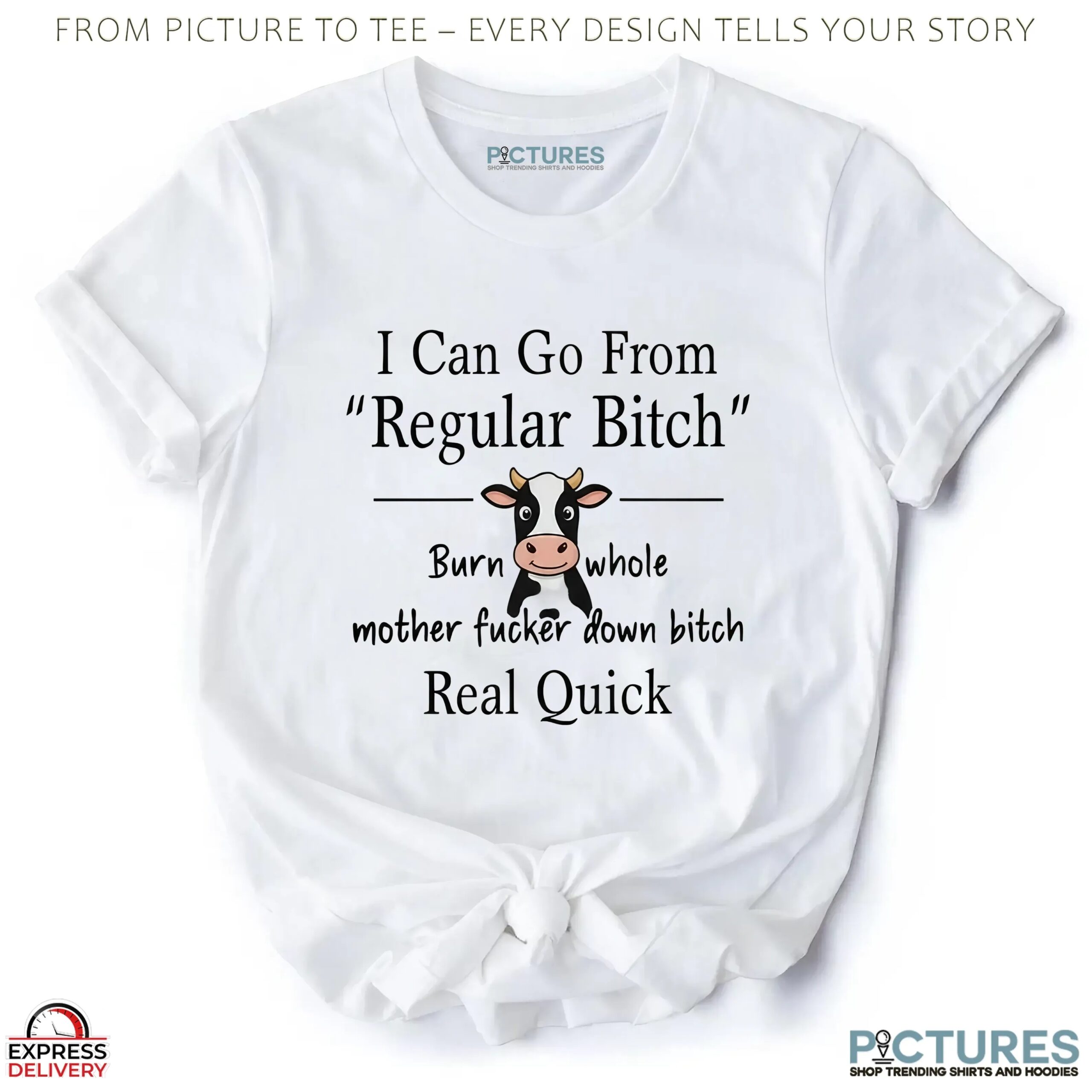 Cow I Can Go From Regular Bitch Burn Whole Mother Fucker Down Bitch Real Quick Meme T Shirt Cow I Can Go From Regular Bitch Burn Whole Mother Fucker Down Bitch Real Quick Meme T Shirt