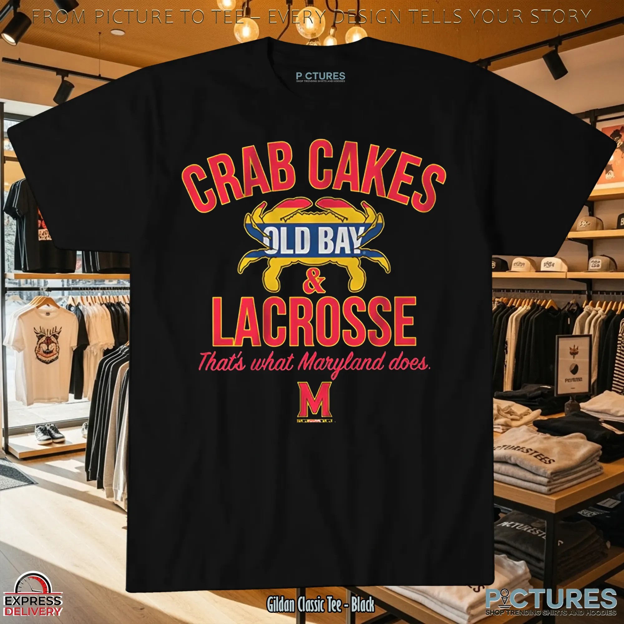 Crab Cakes Old Bay & Lacrosse Shirt Maryland Does T Shirt