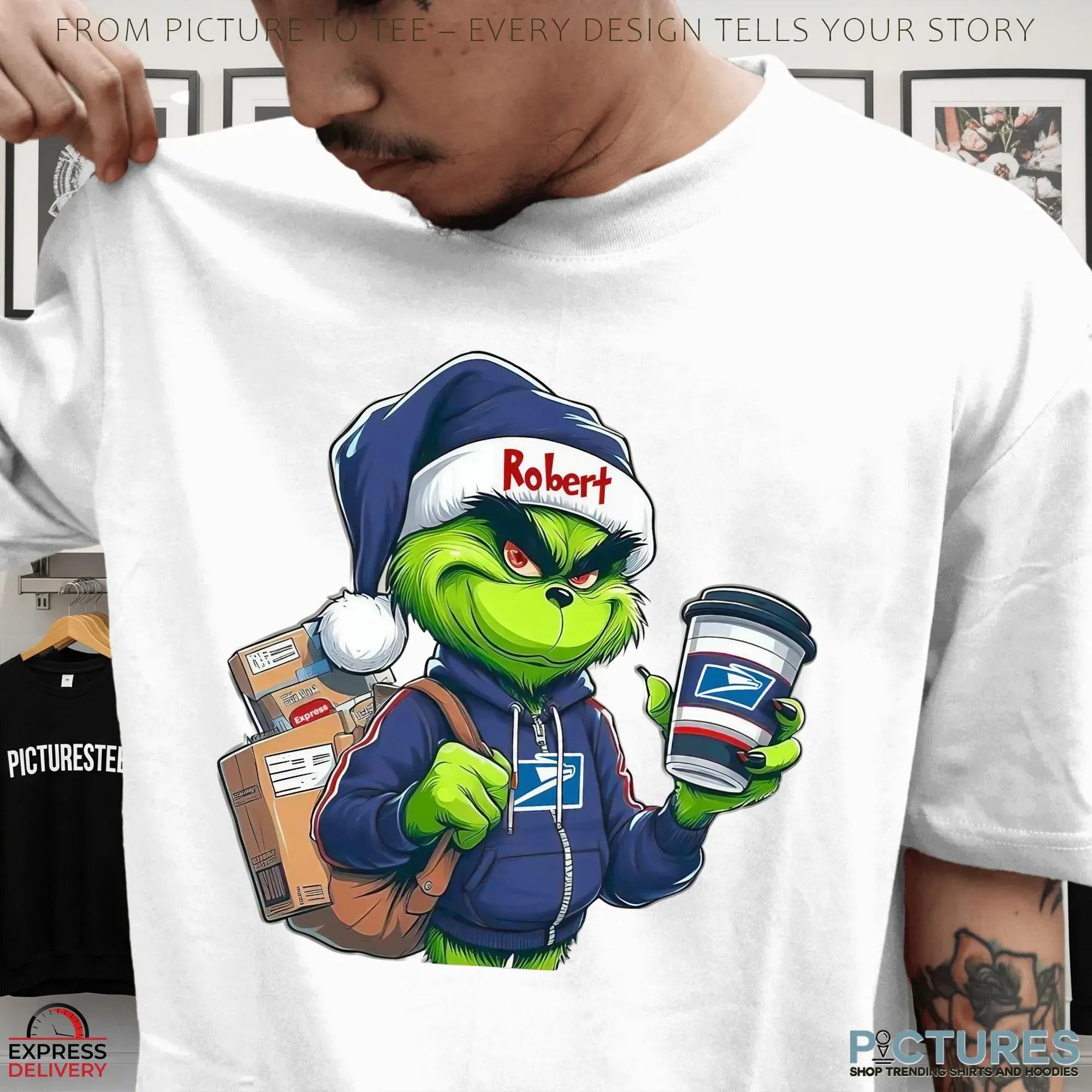Custom USPS Grinch Mail Carrier Christmas Postal Worker T Shirt Custom USPS Grinch Mail Carrier Christmas Postal Worker T Shirt