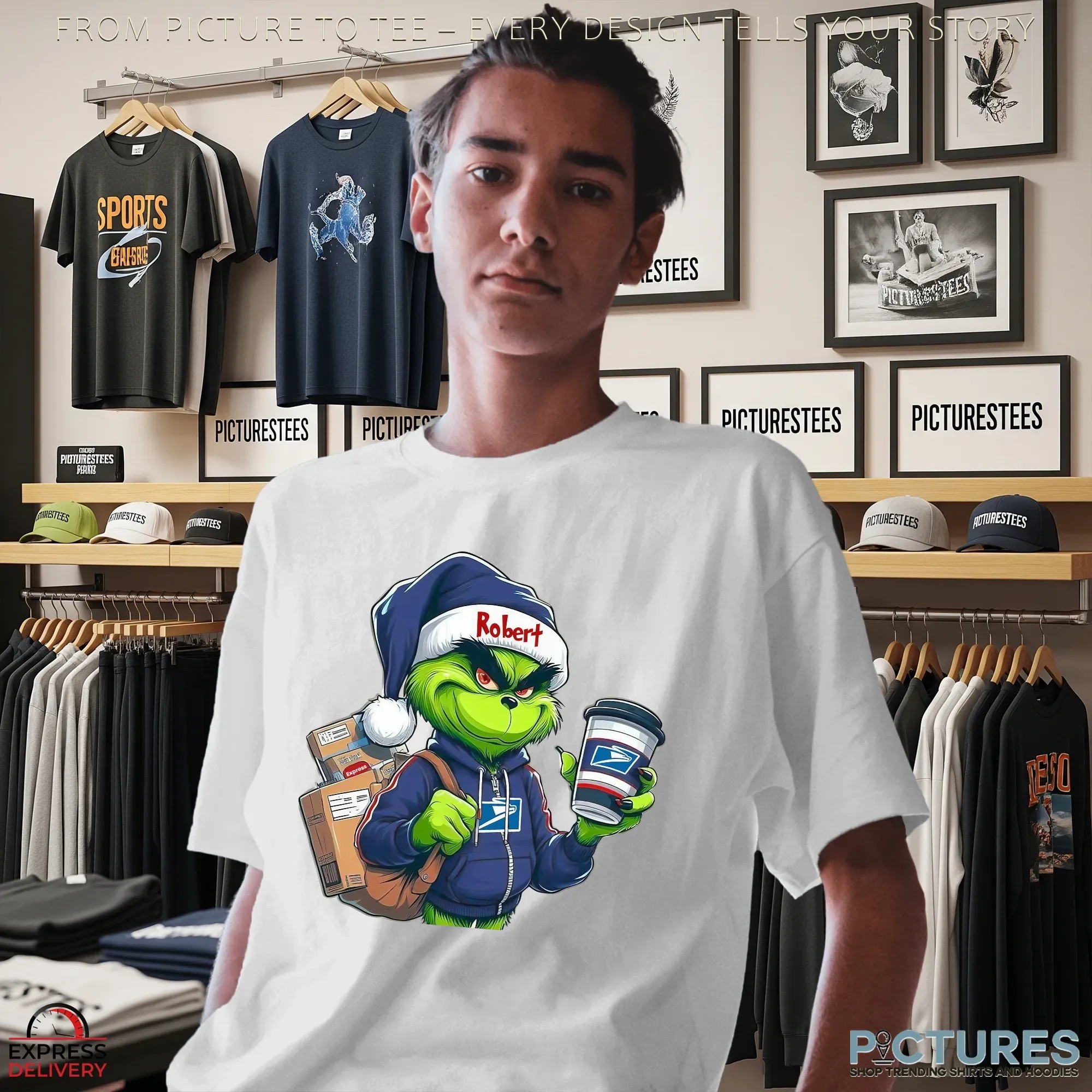 Custom USPS Grinch Mail Carrier Christmas Postal Worker T Shirt Custom USPS Grinch Mail Carrier Christmas Postal Worker T Shirt