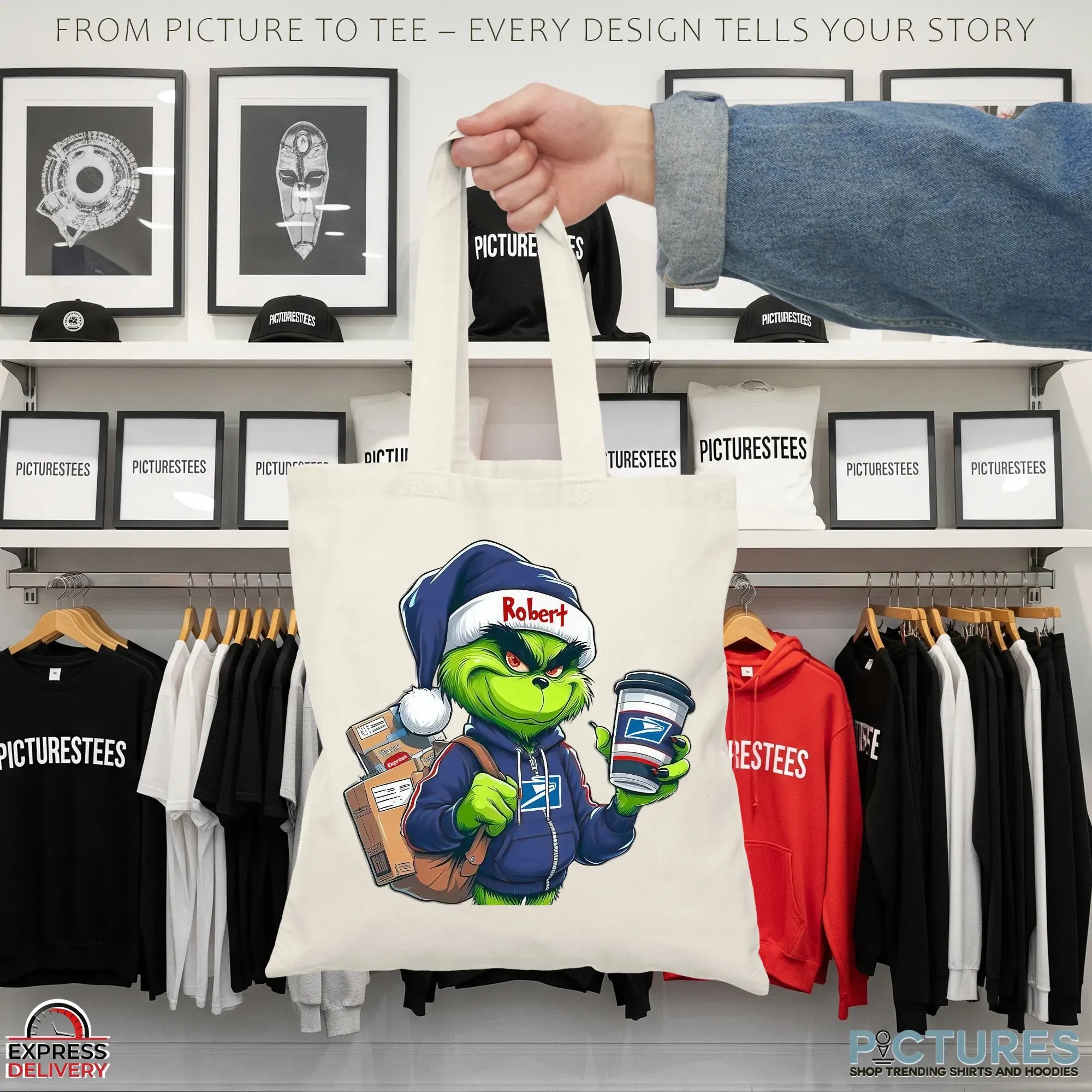 Custom USPS Grinch Mail Carrier Christmas Postal Worker T Shirt Custom USPS Grinch Mail Carrier Christmas Postal Worker T Shirt