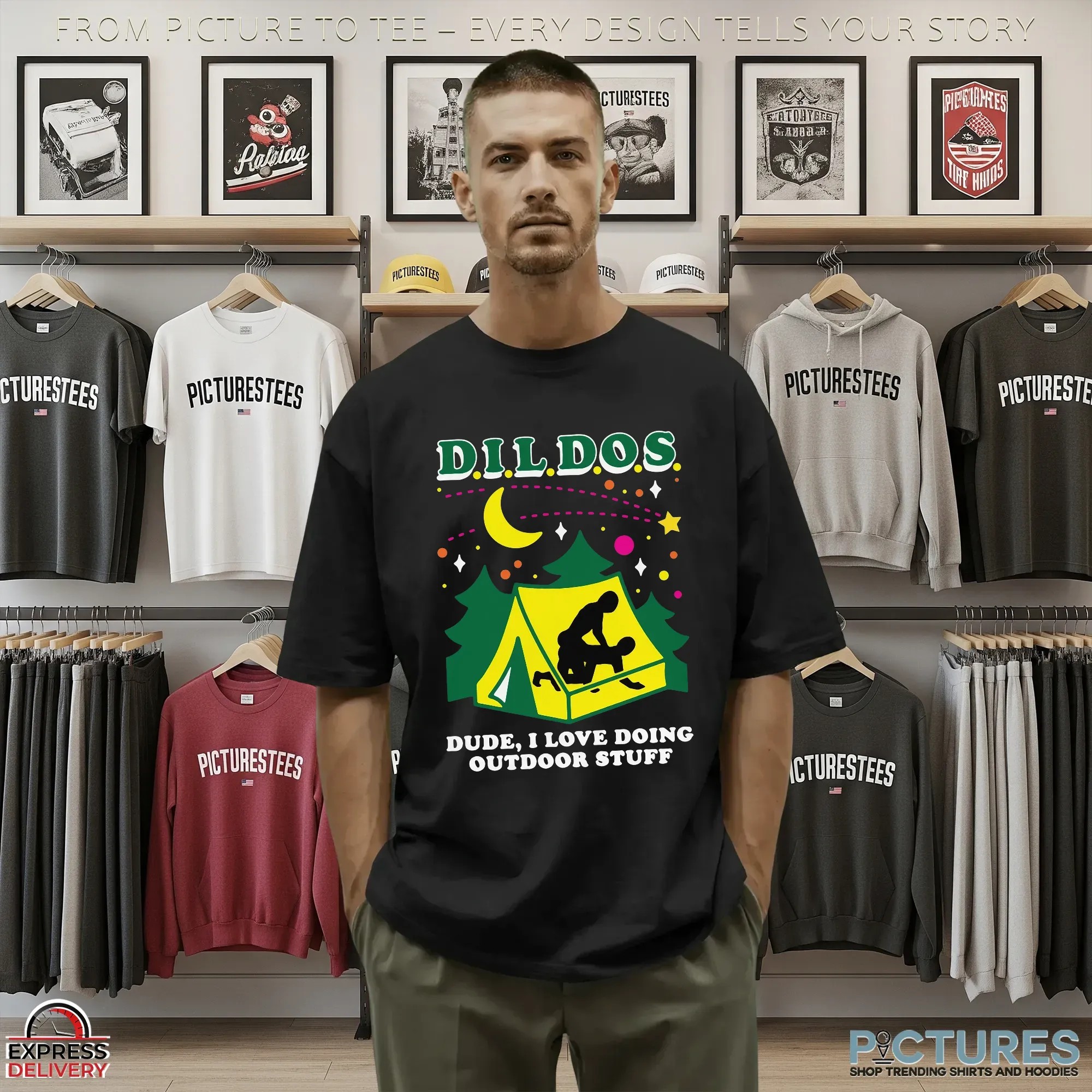 DILDOS Dude I Love Doing Outdoor Stuff Dark Meme T Shirt