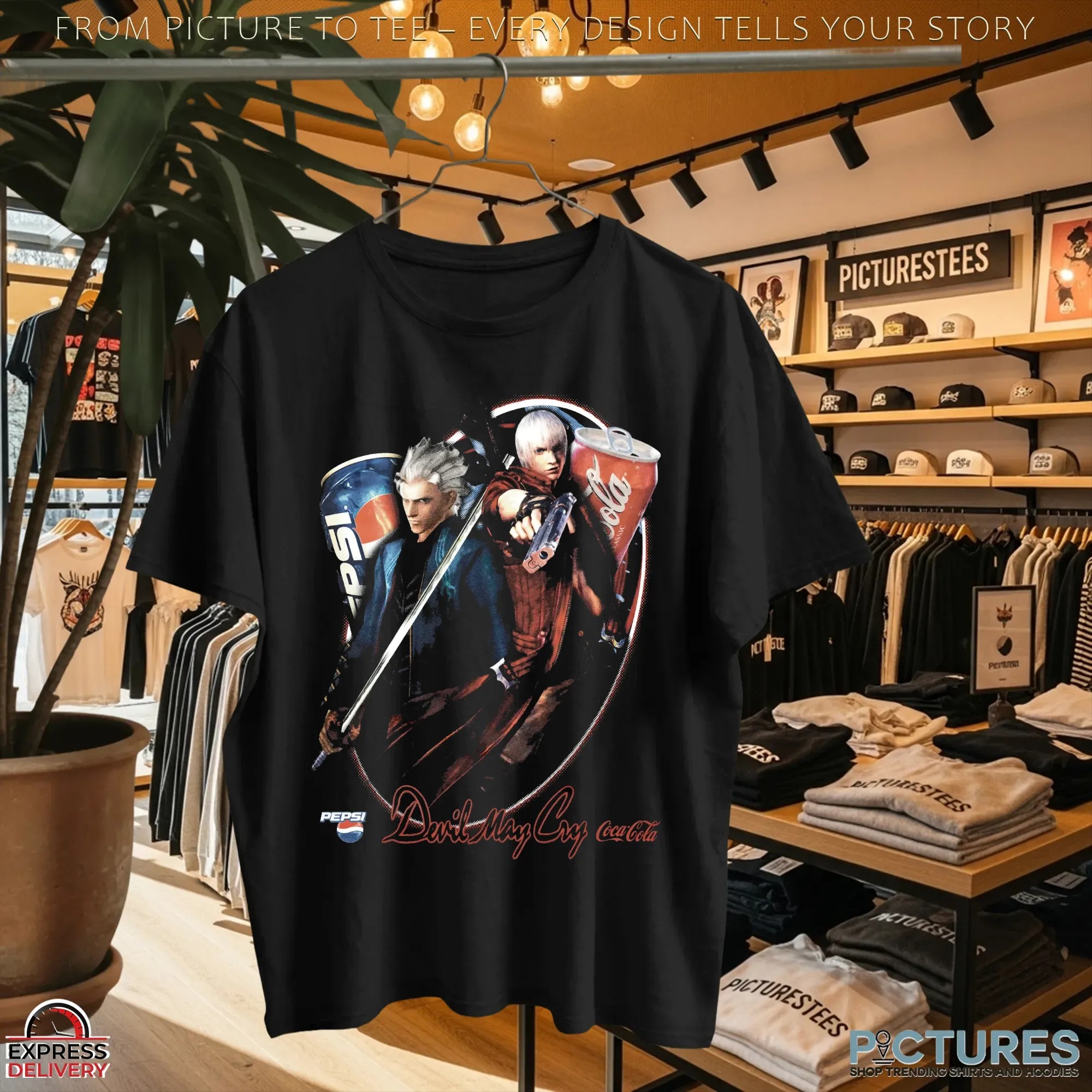 Devil May Cry Dante and Vergil Coca Cola And Pepsi Mashup T Shirt