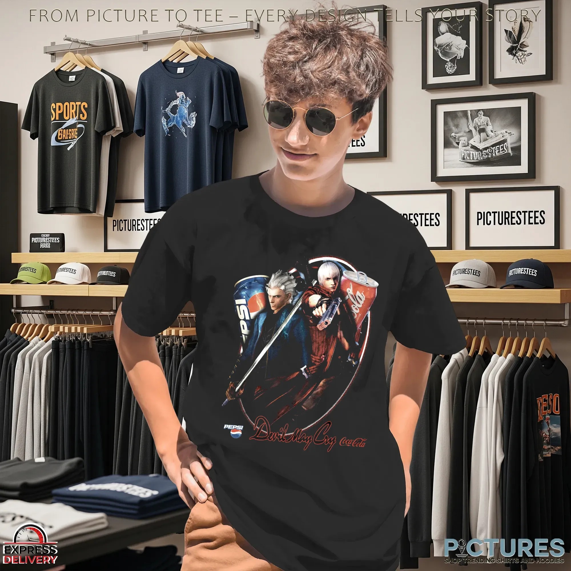Devil May Cry Dante and Vergil Coca Cola And Pepsi Mashup T Shirt