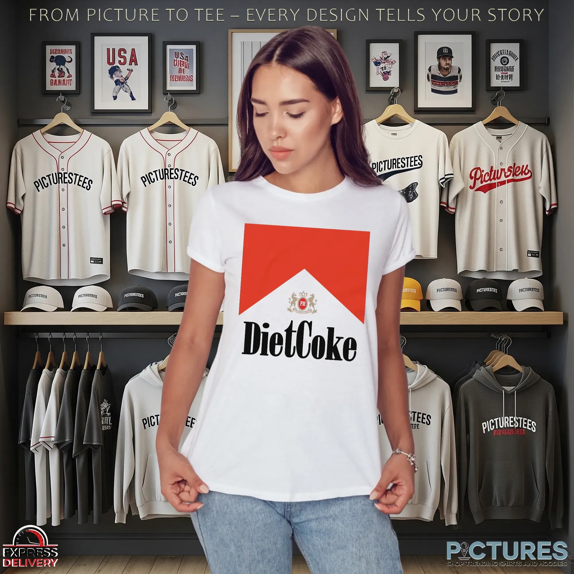 Diet Coke Marlboro Cigs Parody Graphic T Shirt