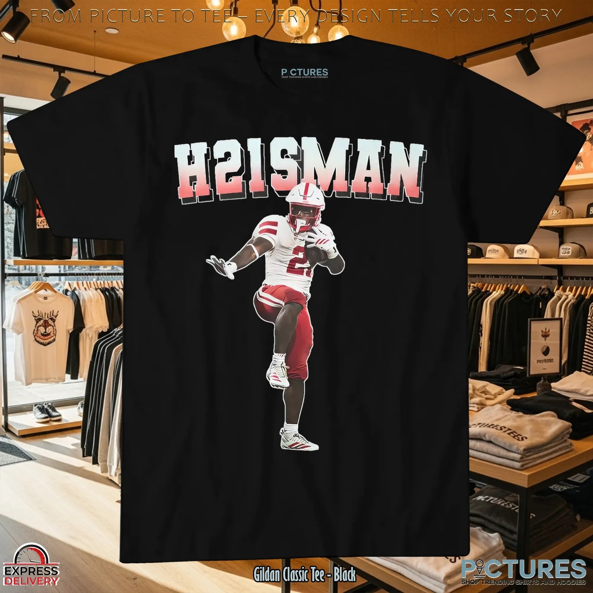 Emmett Johnson wearing H21SMAN Graphic T Shirt