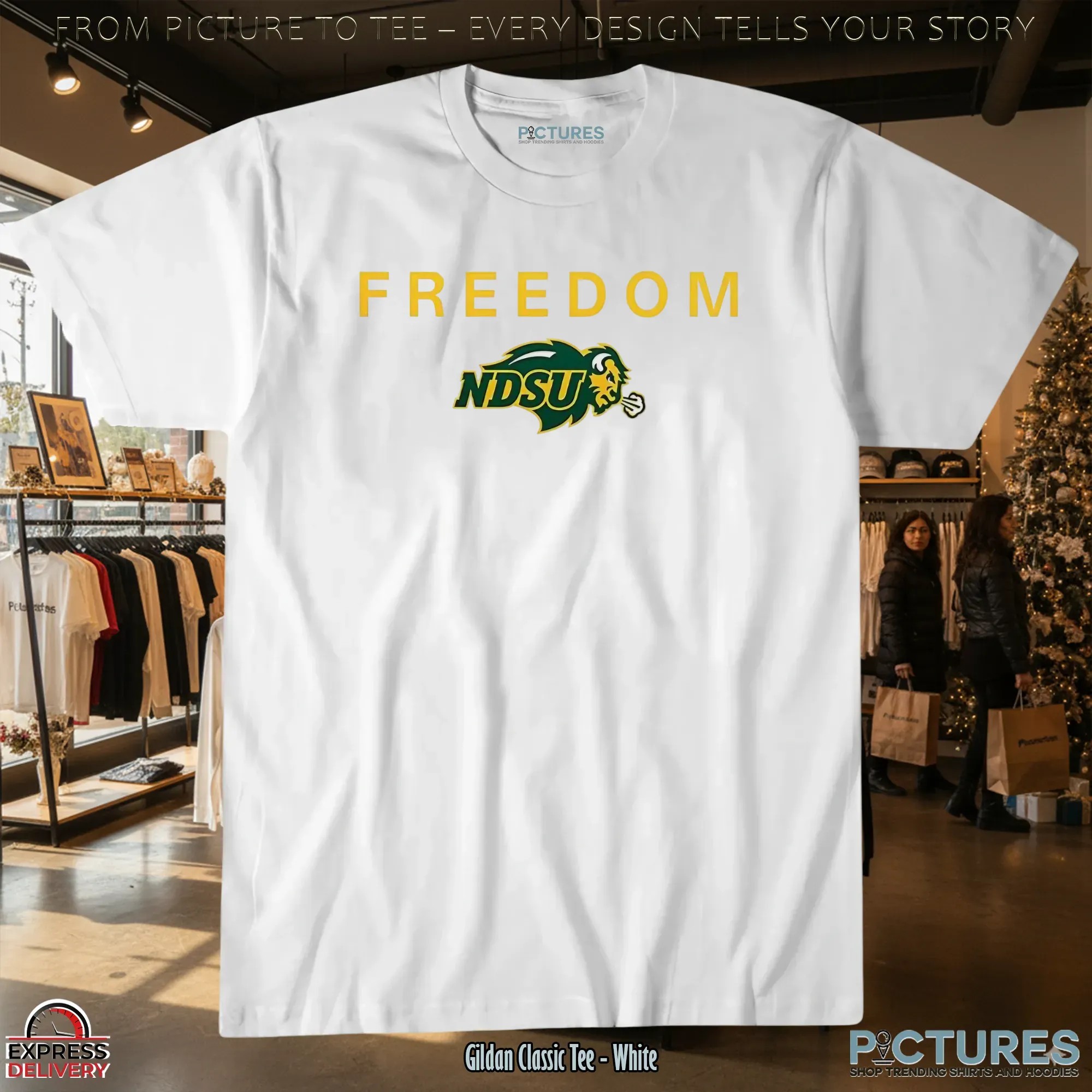 Freedom North Dakota State Bison Football Logo T Shirt