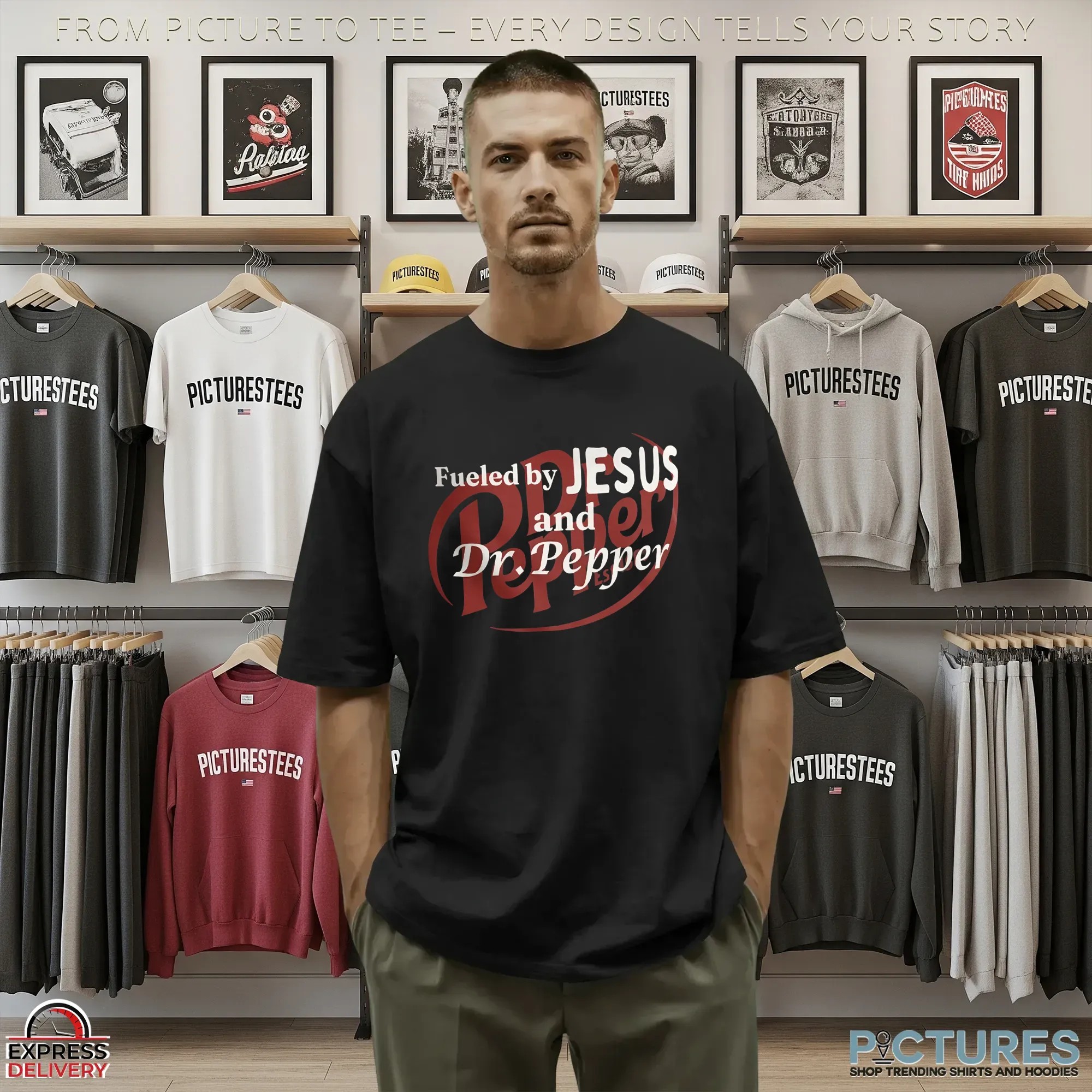 Fueled by Jesus and Dr Pepper Christian T Shirt