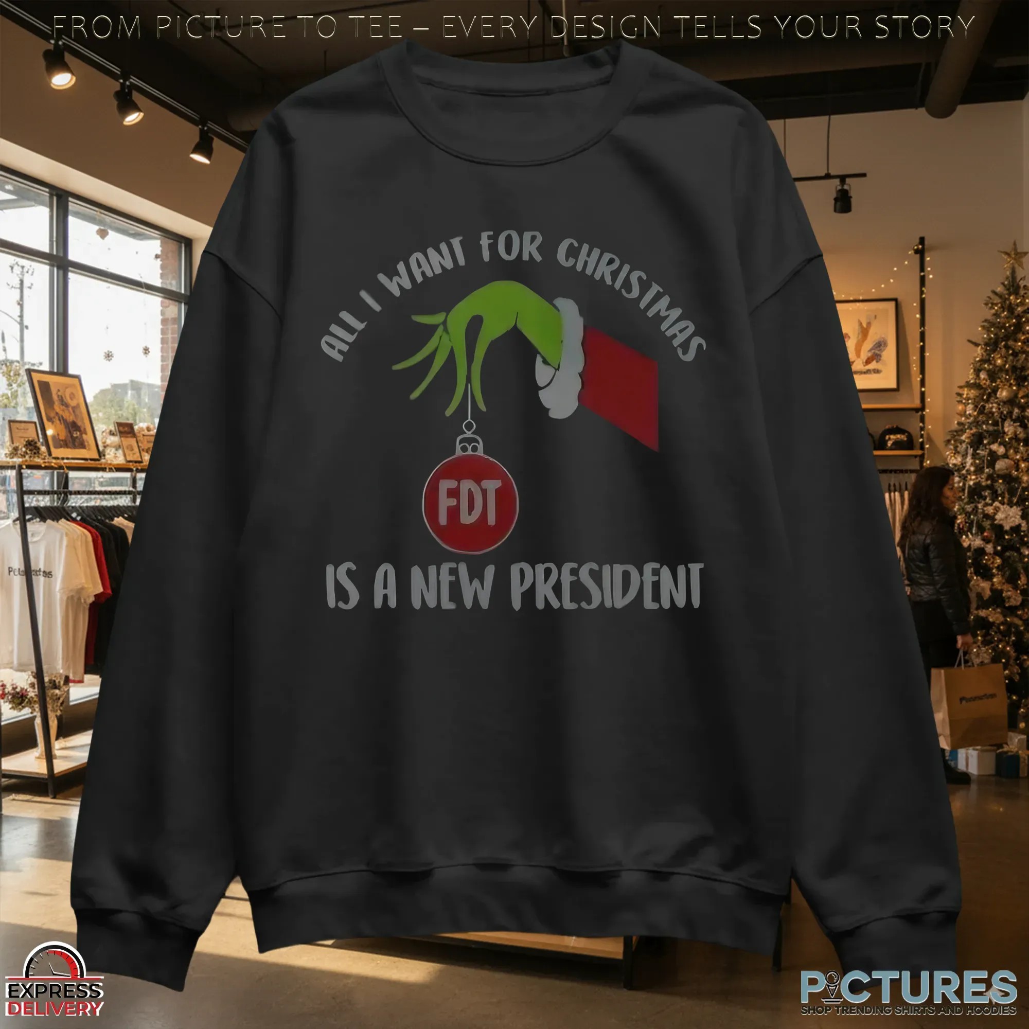 Gavin Newsom Grinch Hand FDT All I Want For Christmas Is A New President T Shirt