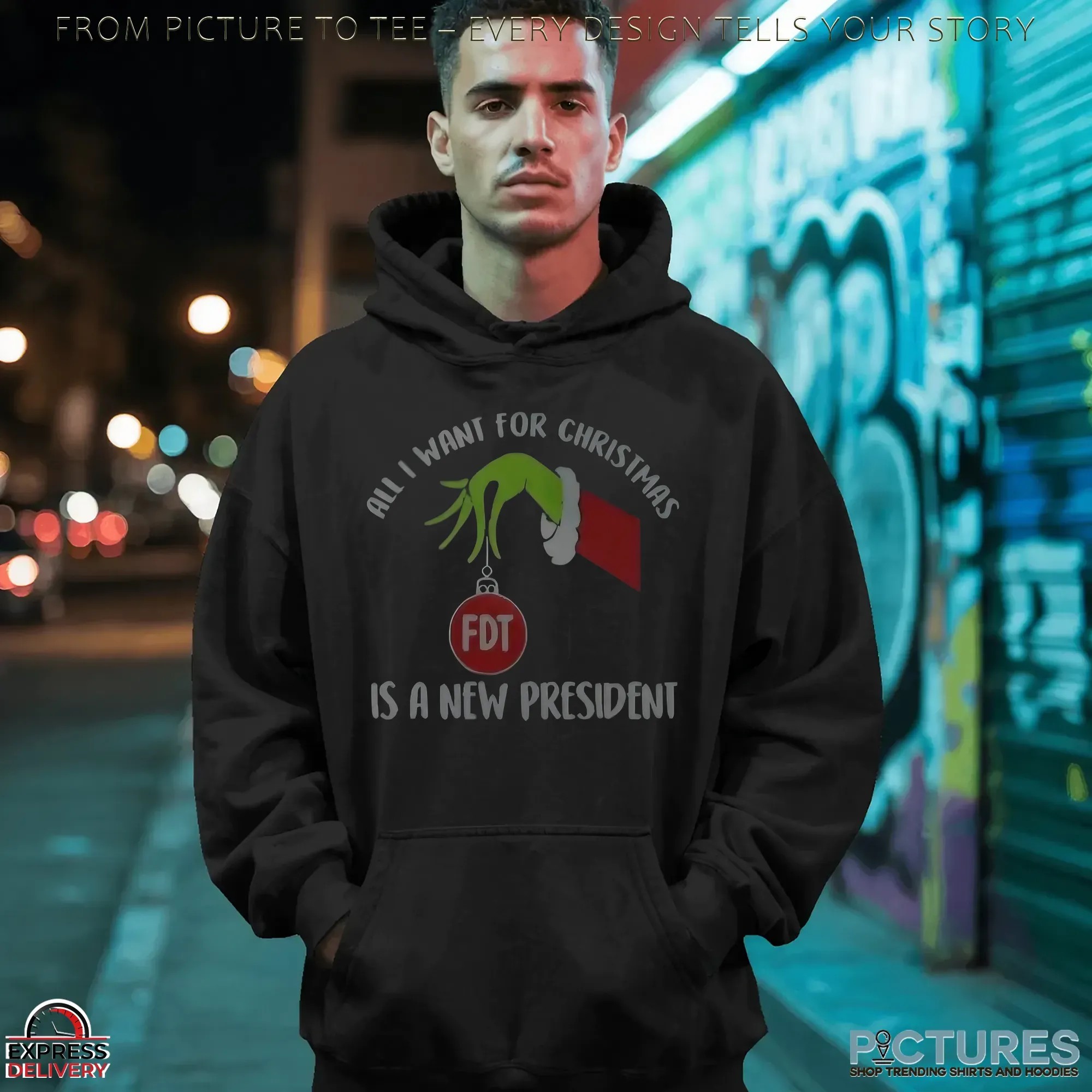 Gavin Newsom Grinch Hand FDT All I Want For Christmas Is A New President T Shirt