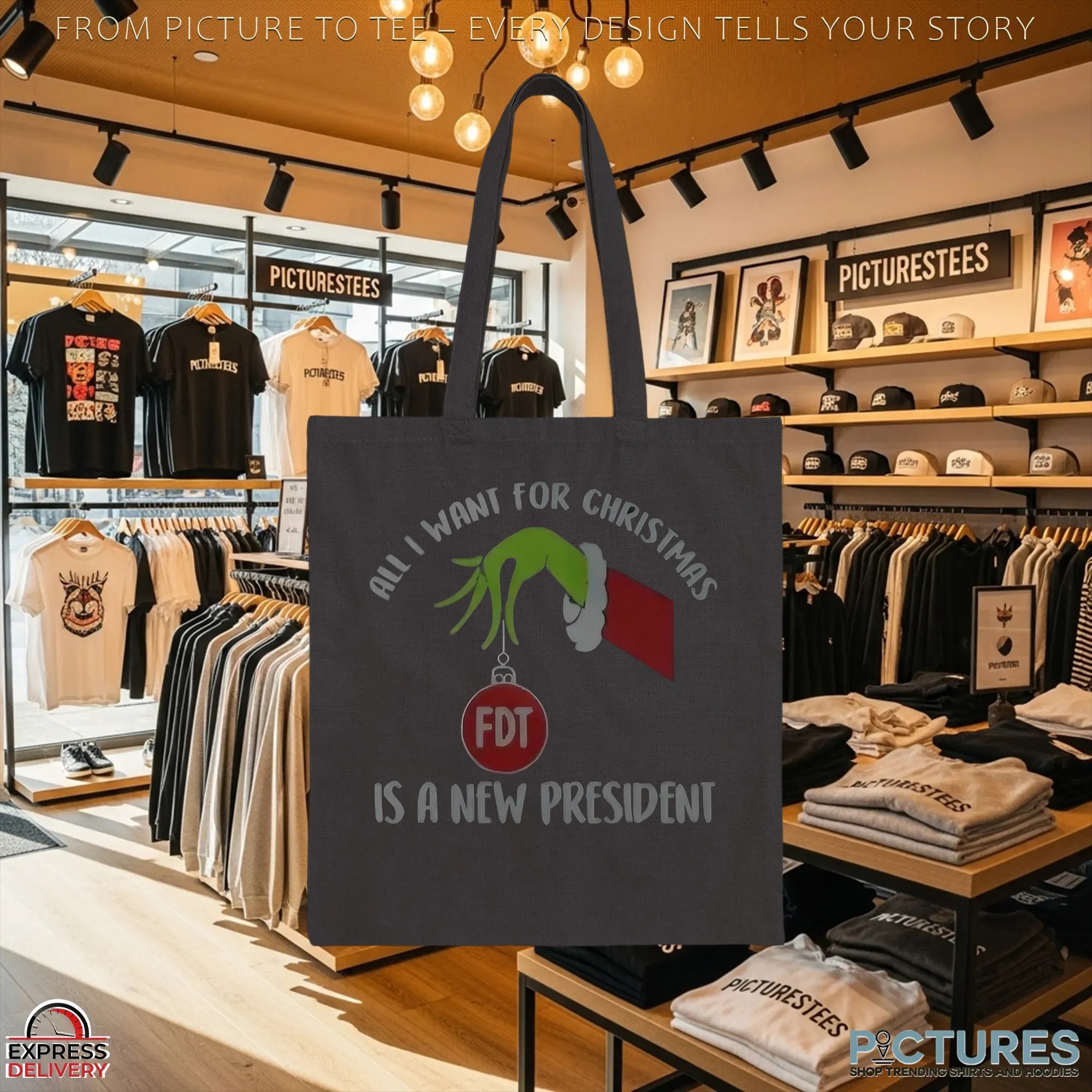 Gavin Newsom Grinch Hand FDT All I Want For Christmas Is A New President T Shirt