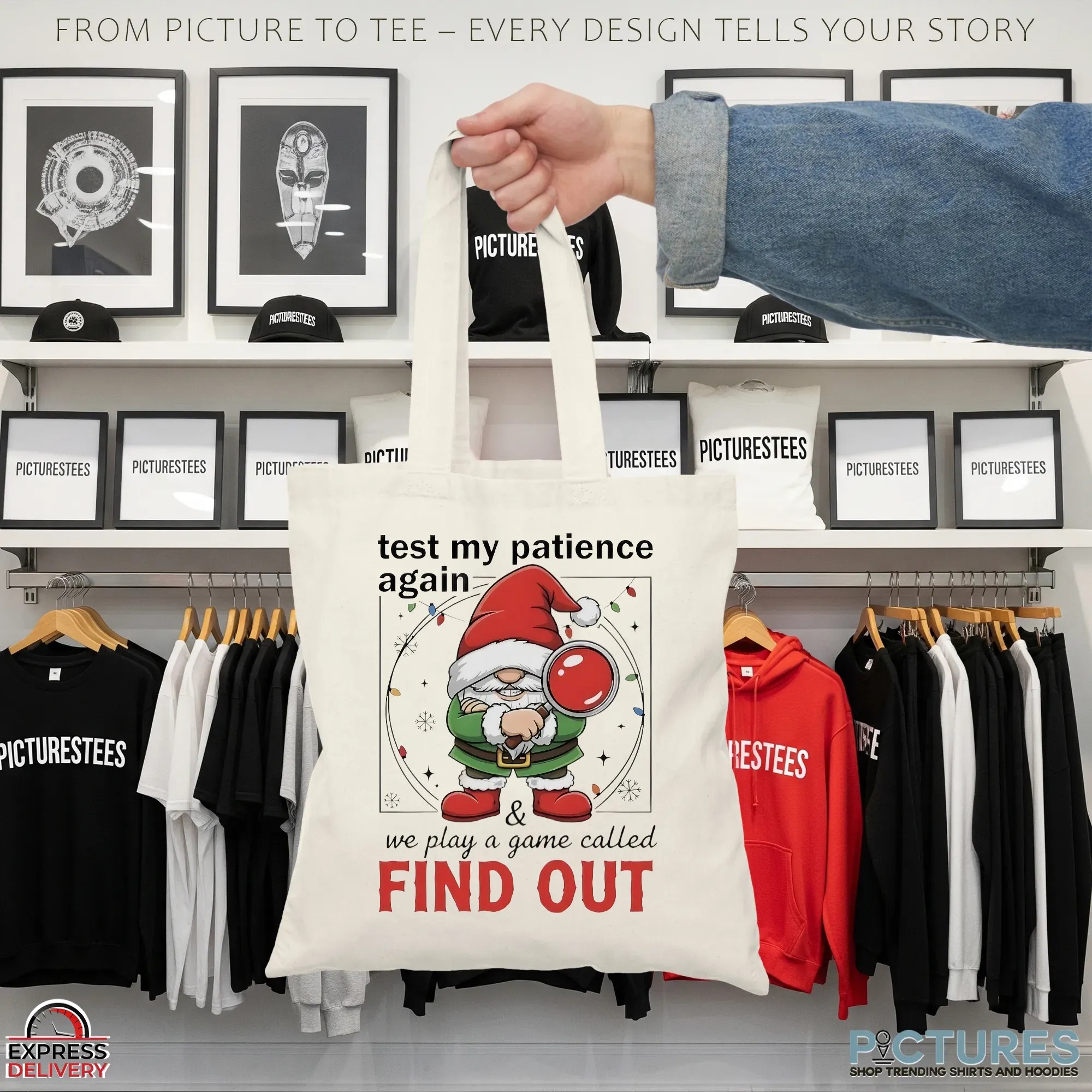 Gnome Test My Patience Again We Play A Game Called Find Out Christmas T Shirt