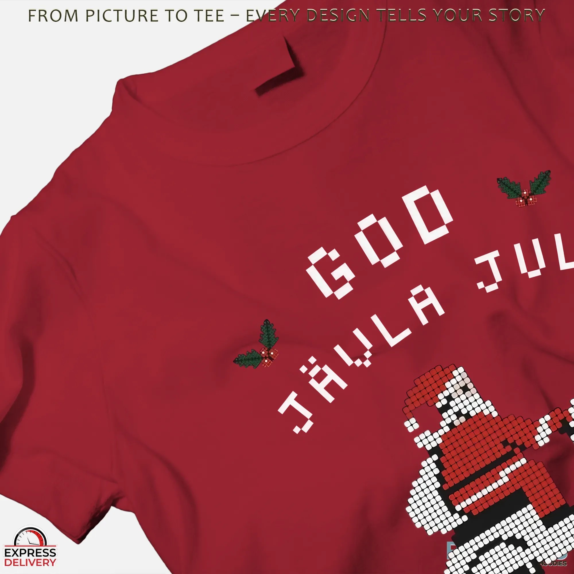 God jävla jul Merry Christmas Santa Driving Motorbike T Shirt God jävla jul Merry Christmas Santa Driving Motorbike T Shirt