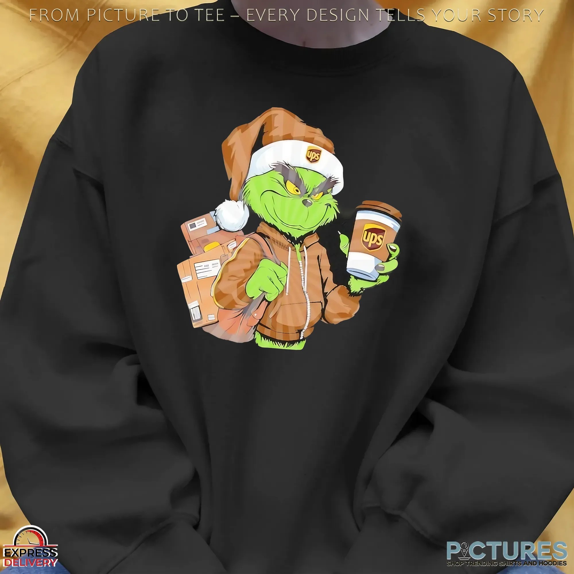 Grinch Delivering UPS Merry Christmas T Shirt Grinch Delivering UPS Merry Christmas T Shirt