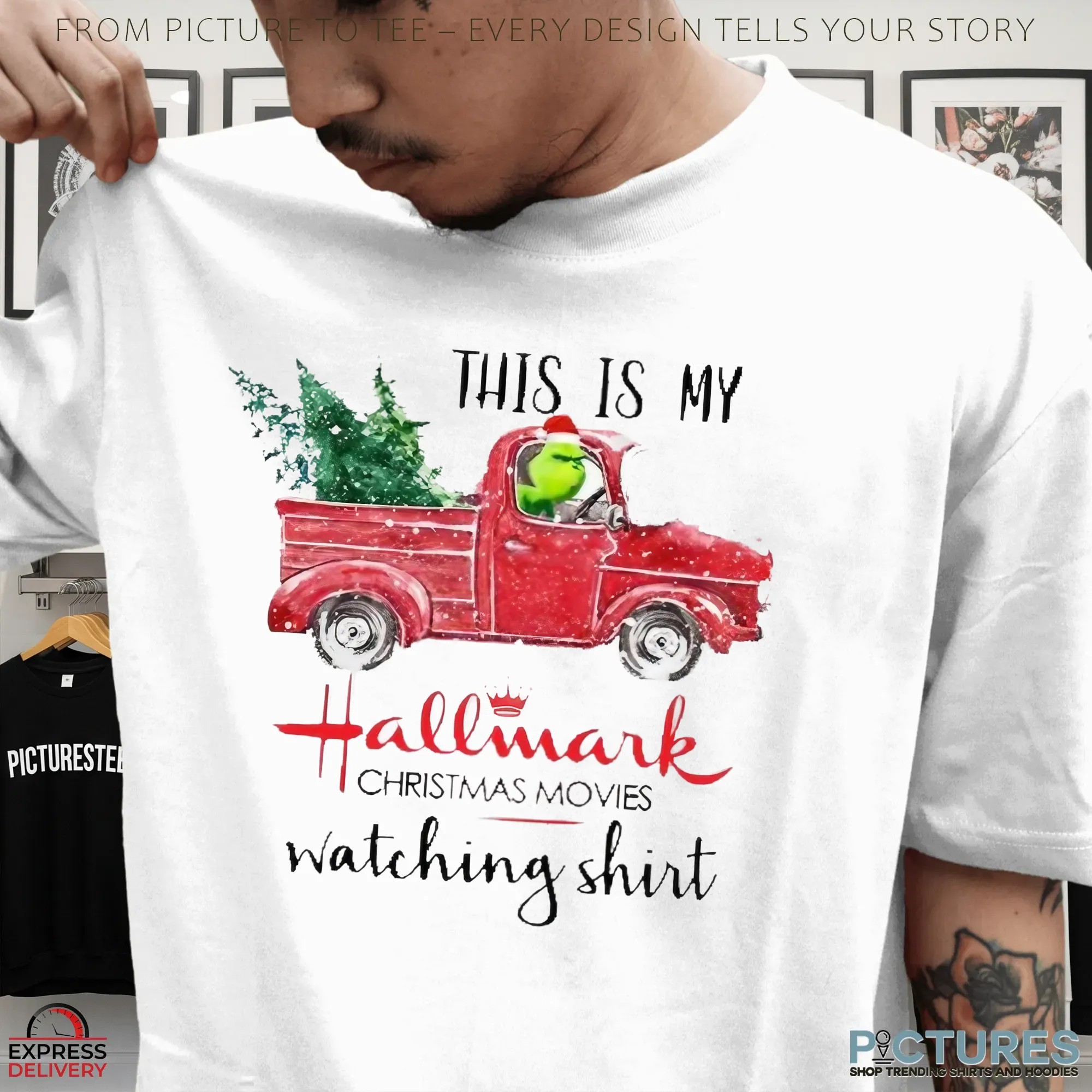 Grinch Driving Truck This Is Hallmark Christmas Movie Watching T Shirt