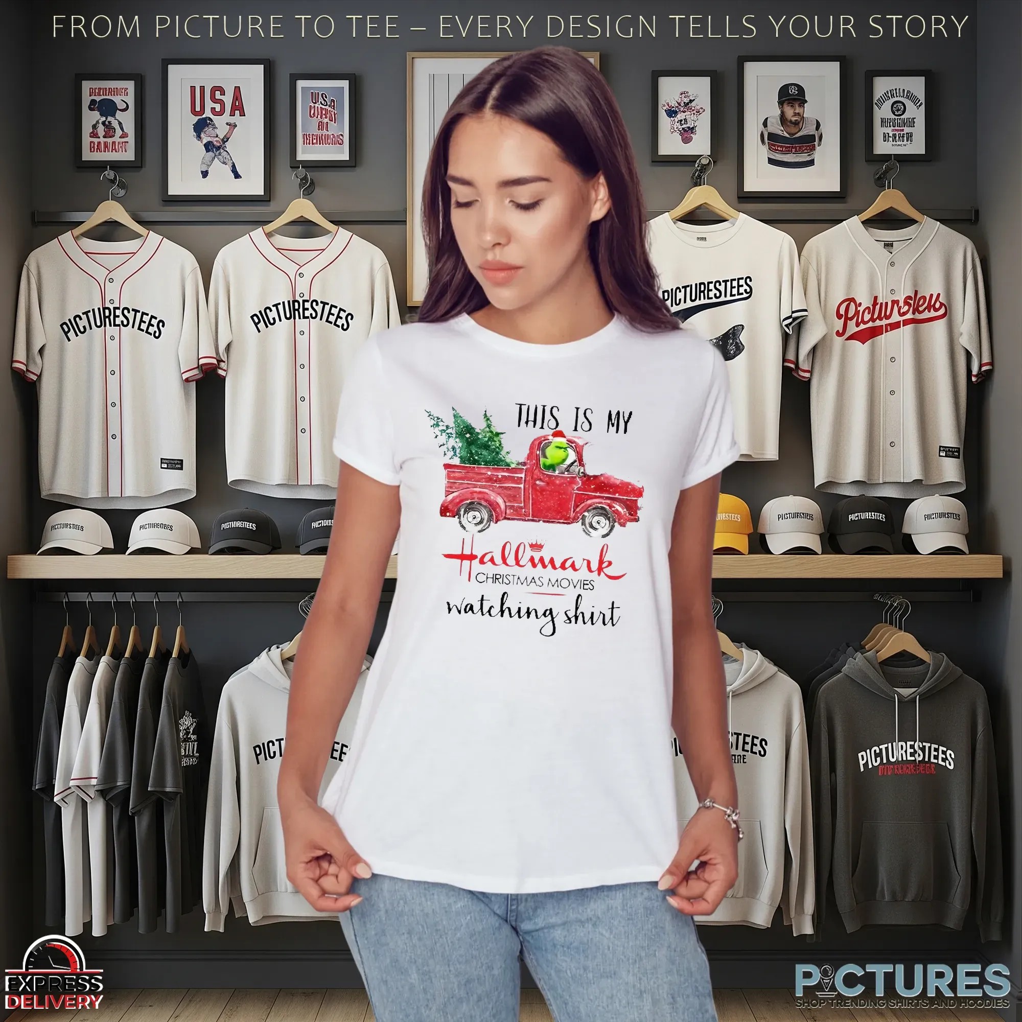 Grinch Driving Truck This Is Hallmark Christmas Movie Watching T Shirt