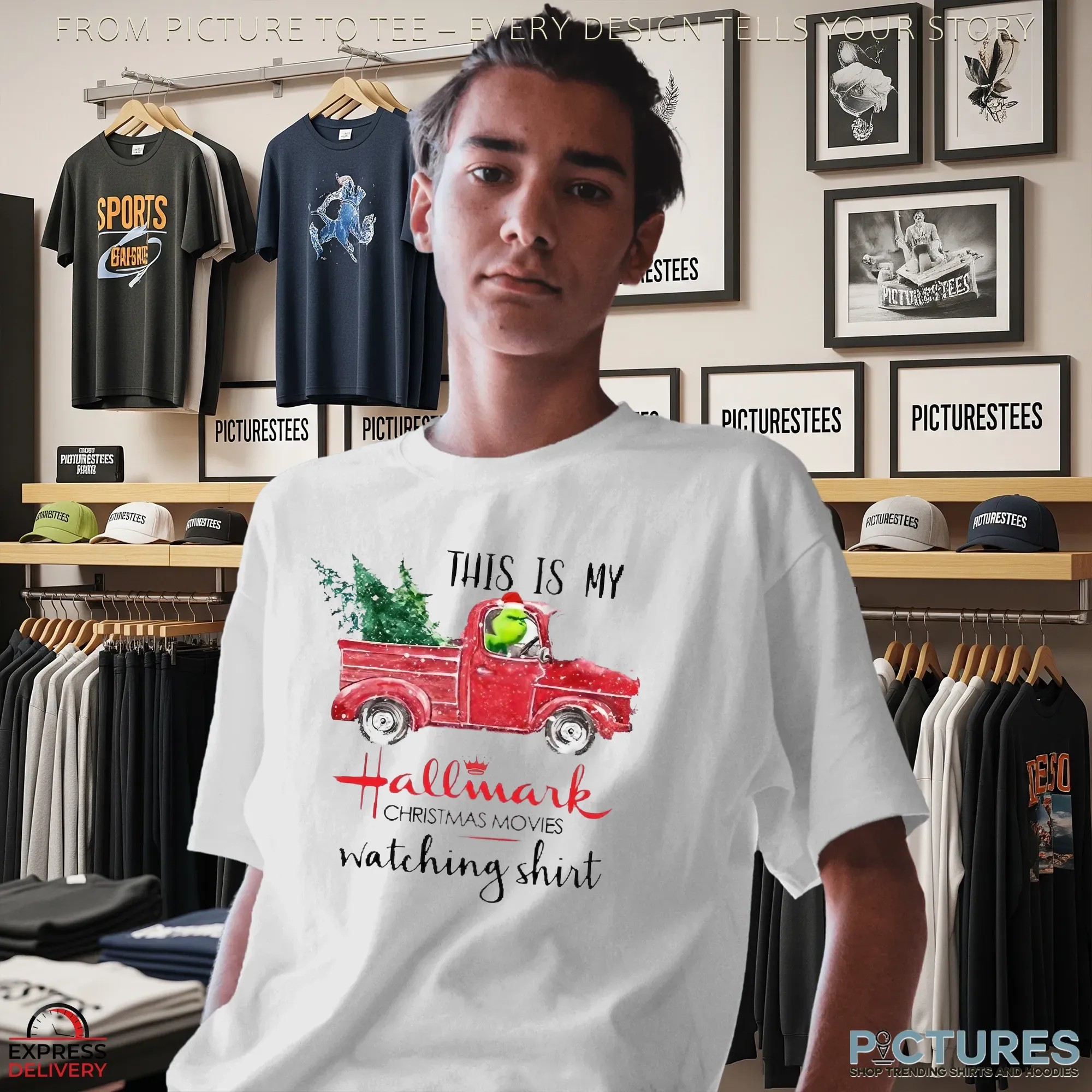 Grinch Driving Truck This Is Hallmark Christmas Movie Watching T Shirt