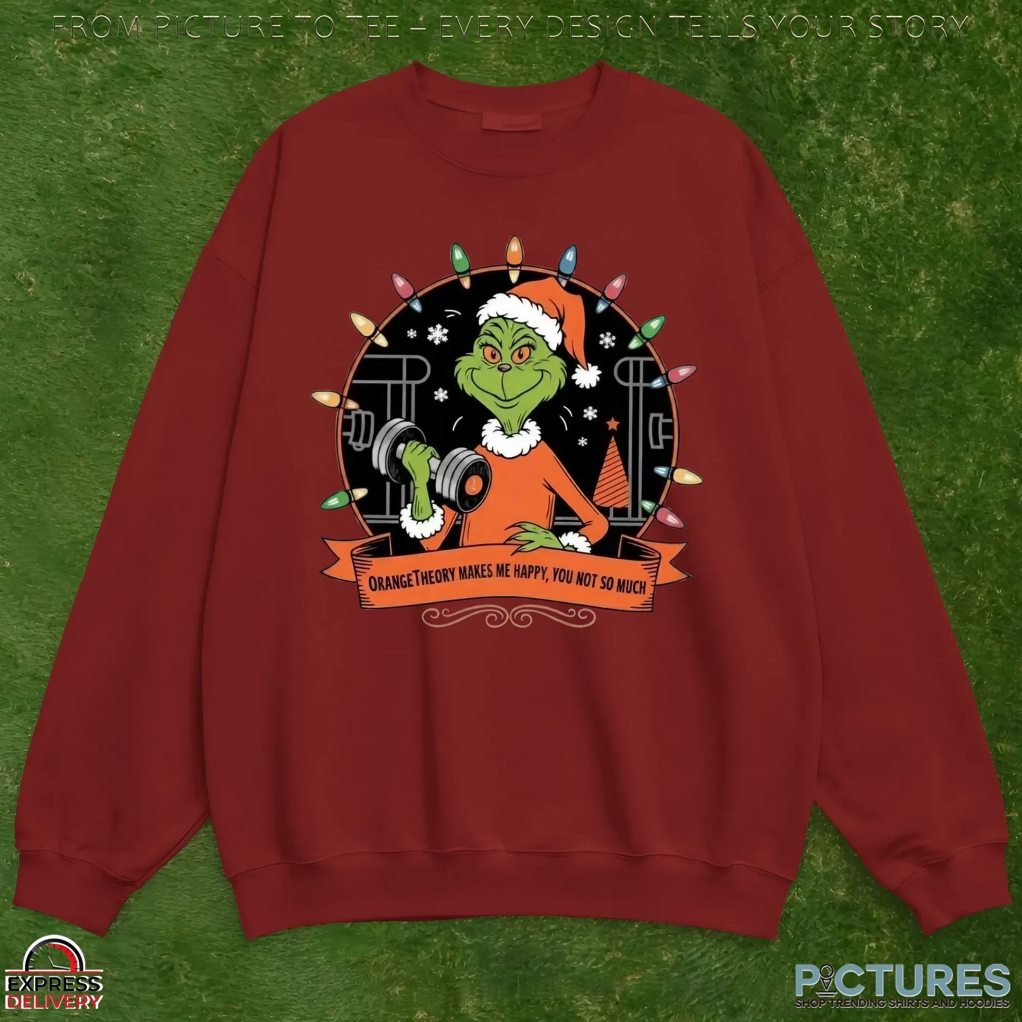 Grinch Gym Orangetheory Make Me Happy You Not So Much Christmas T Shirt