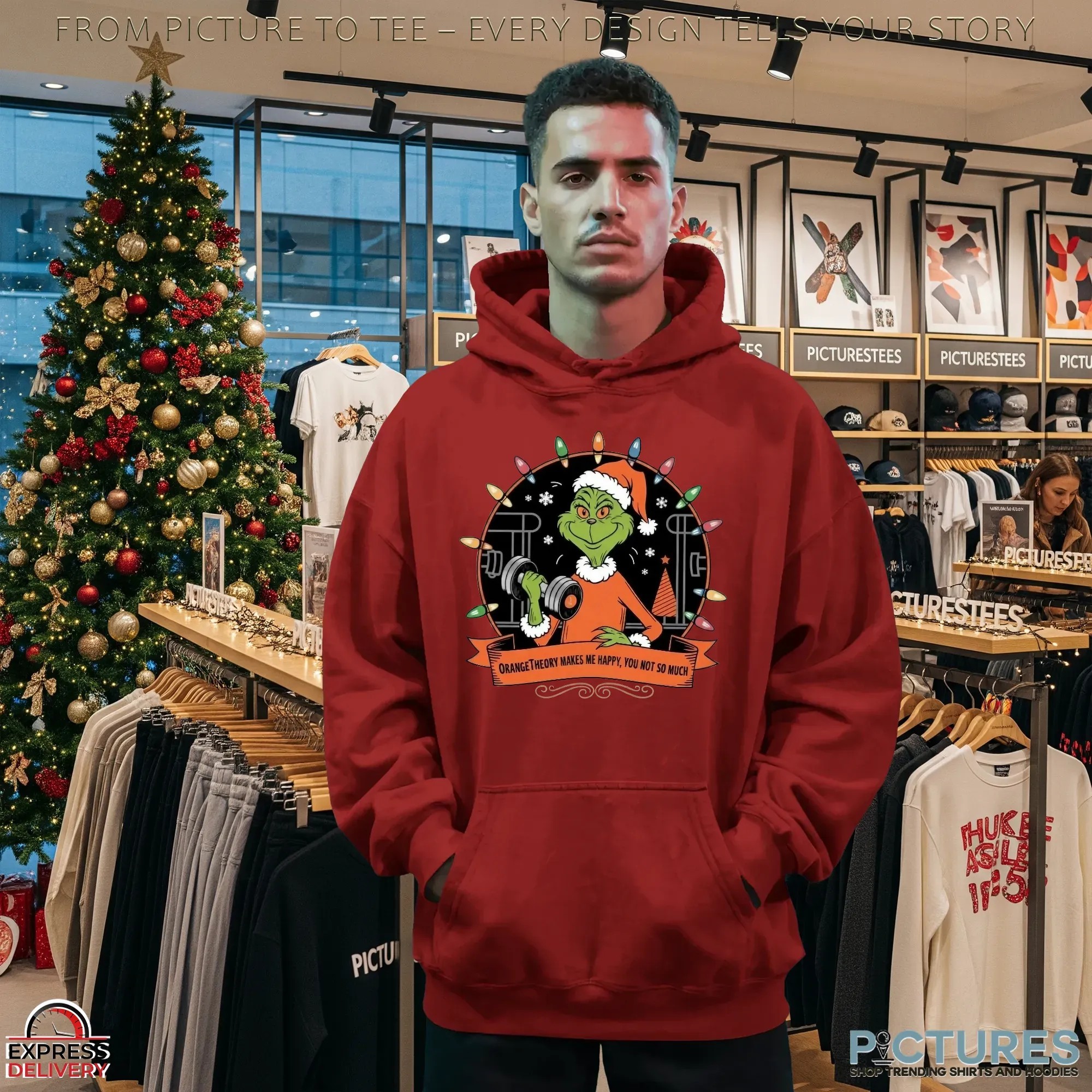 Grinch Gym Orangetheory Make Me Happy You Not So Much Christmas T Shirt