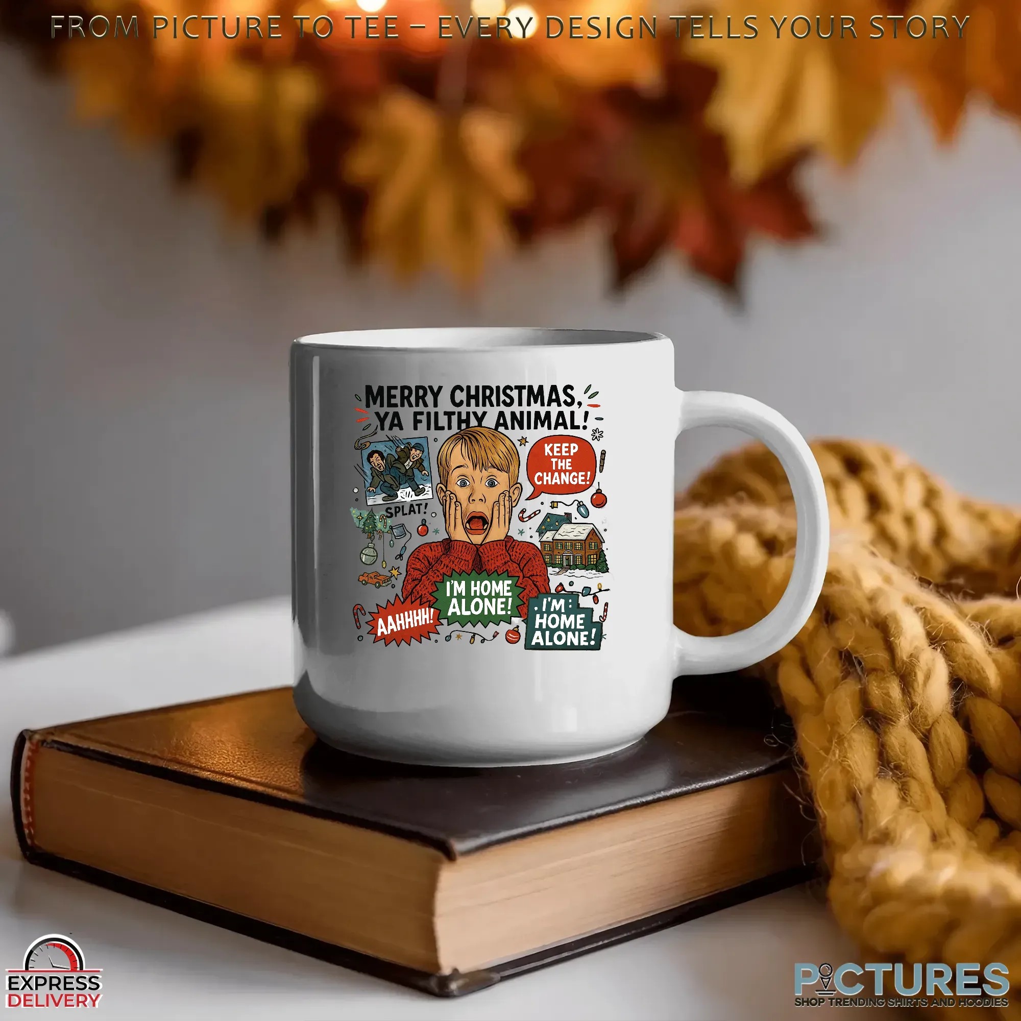 Home Alone Kevin McCallister Merry Christmas Ya Filthy Animal Funny 90s Movie T Shirt