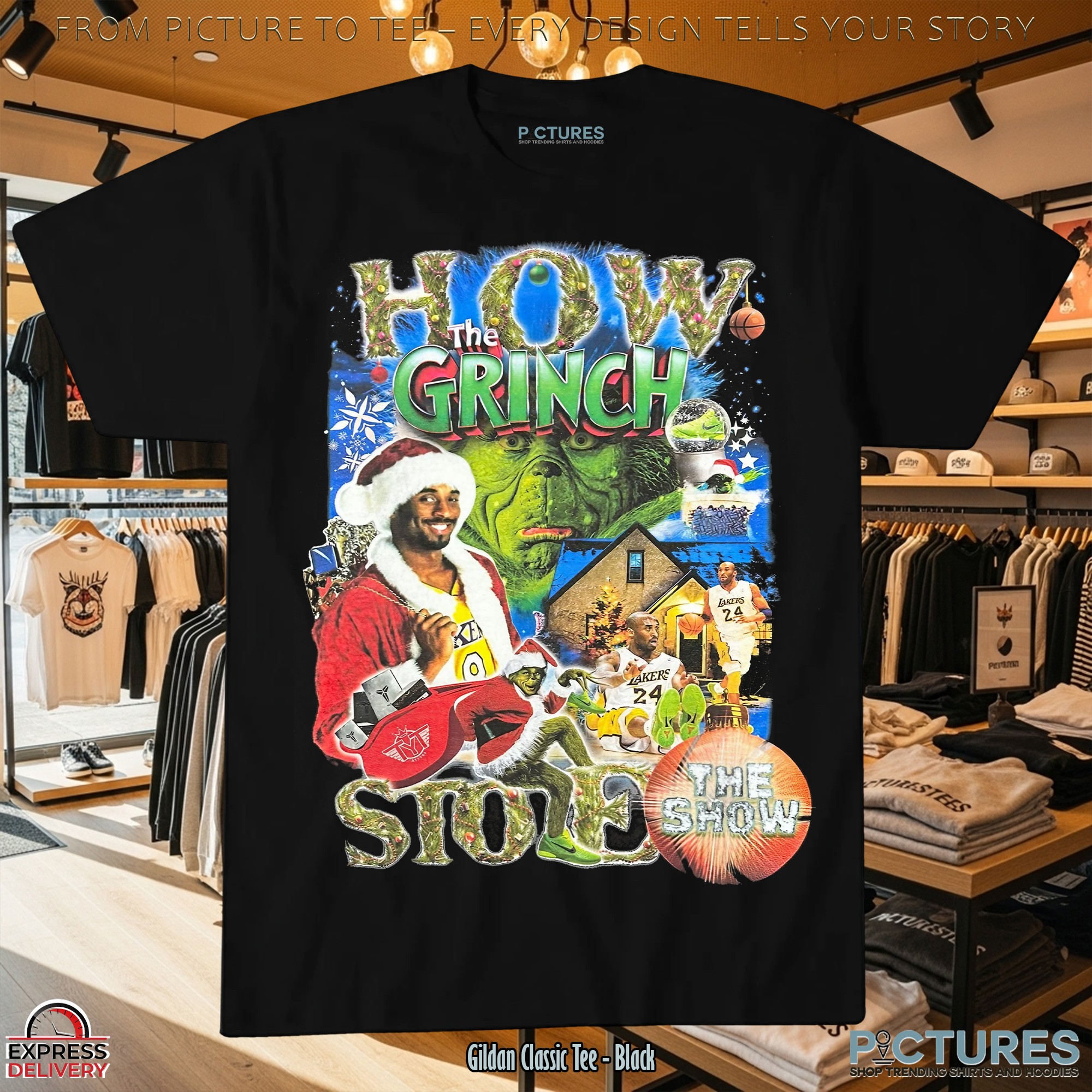 How The Grinch Stole The Show The Mamba Christmas T Shirt