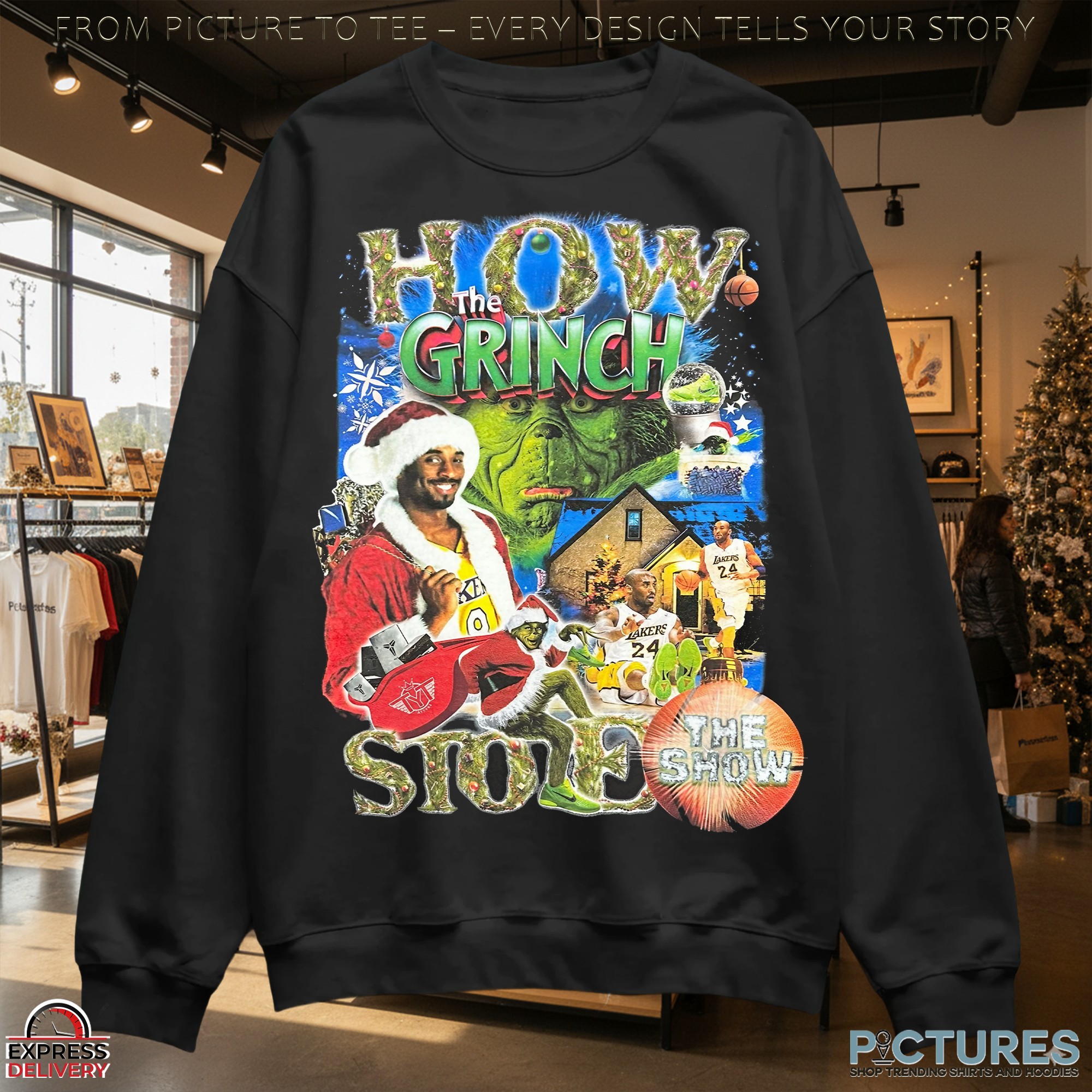 How The Grinch Stole The Show The Mamba Christmas T Shirt