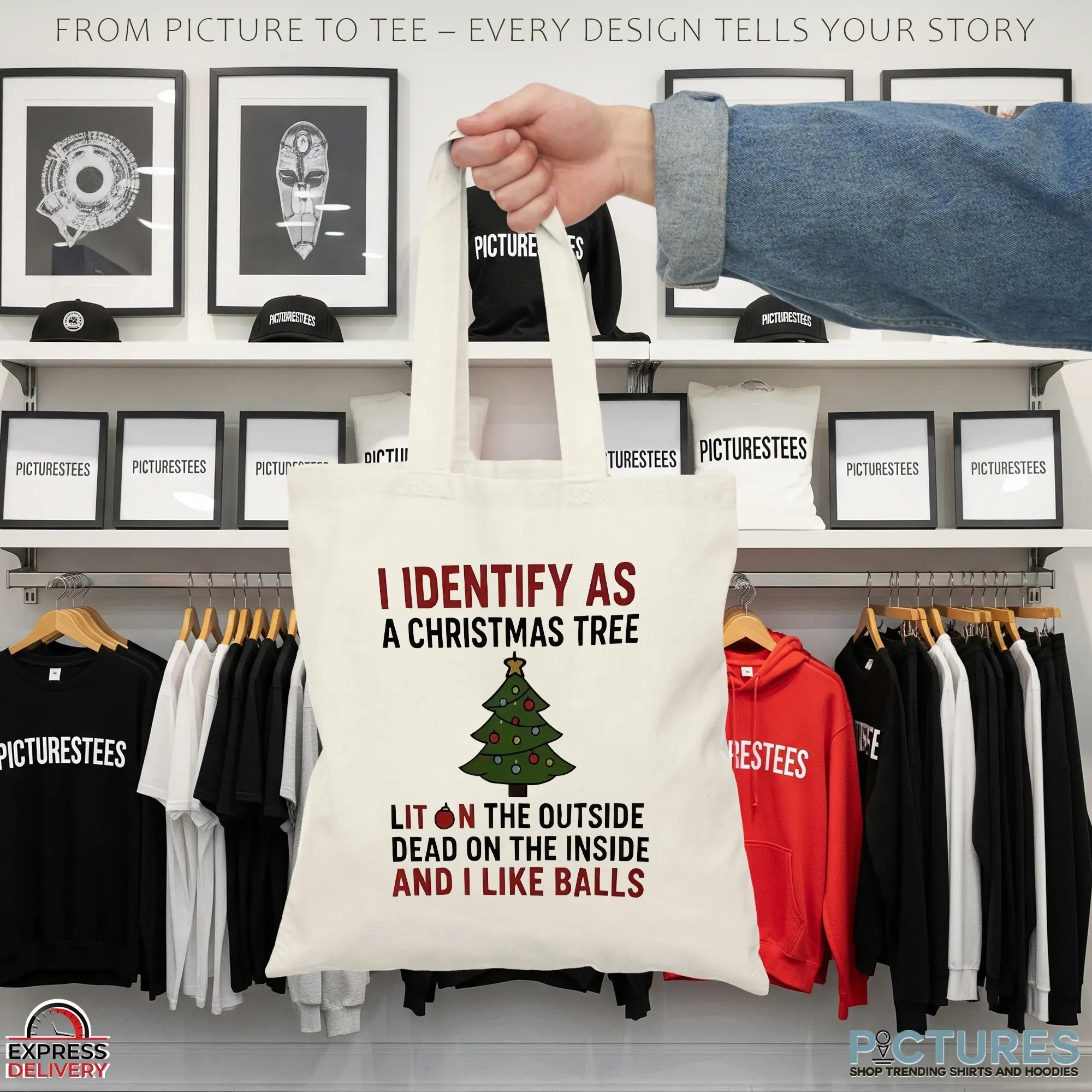 I Identify As A Christmas Tree Lit On The Outside Dead On The Inside And I Like Balls T Shirt